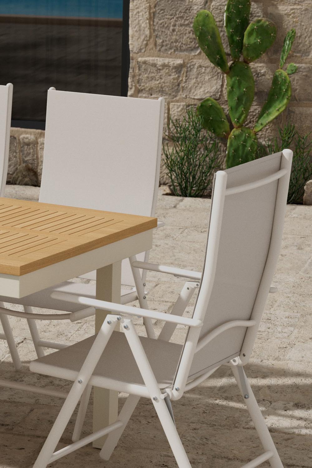 Panama Esstisch mit Break Stühlen in  präsentiert im Onlineshop von KAQTU Design AG. Gartentischset ist von Venture Home