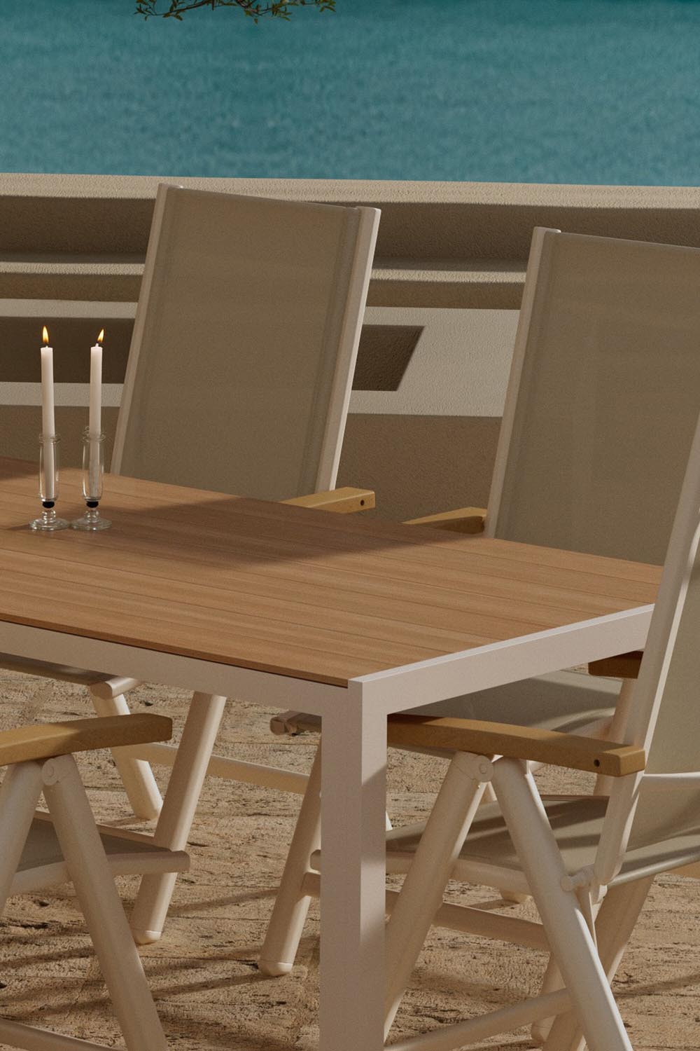 Esstisch mit Panama Stühlen in  präsentiert im Onlineshop von KAQTU Design AG. Gartentischset ist von Venture Home