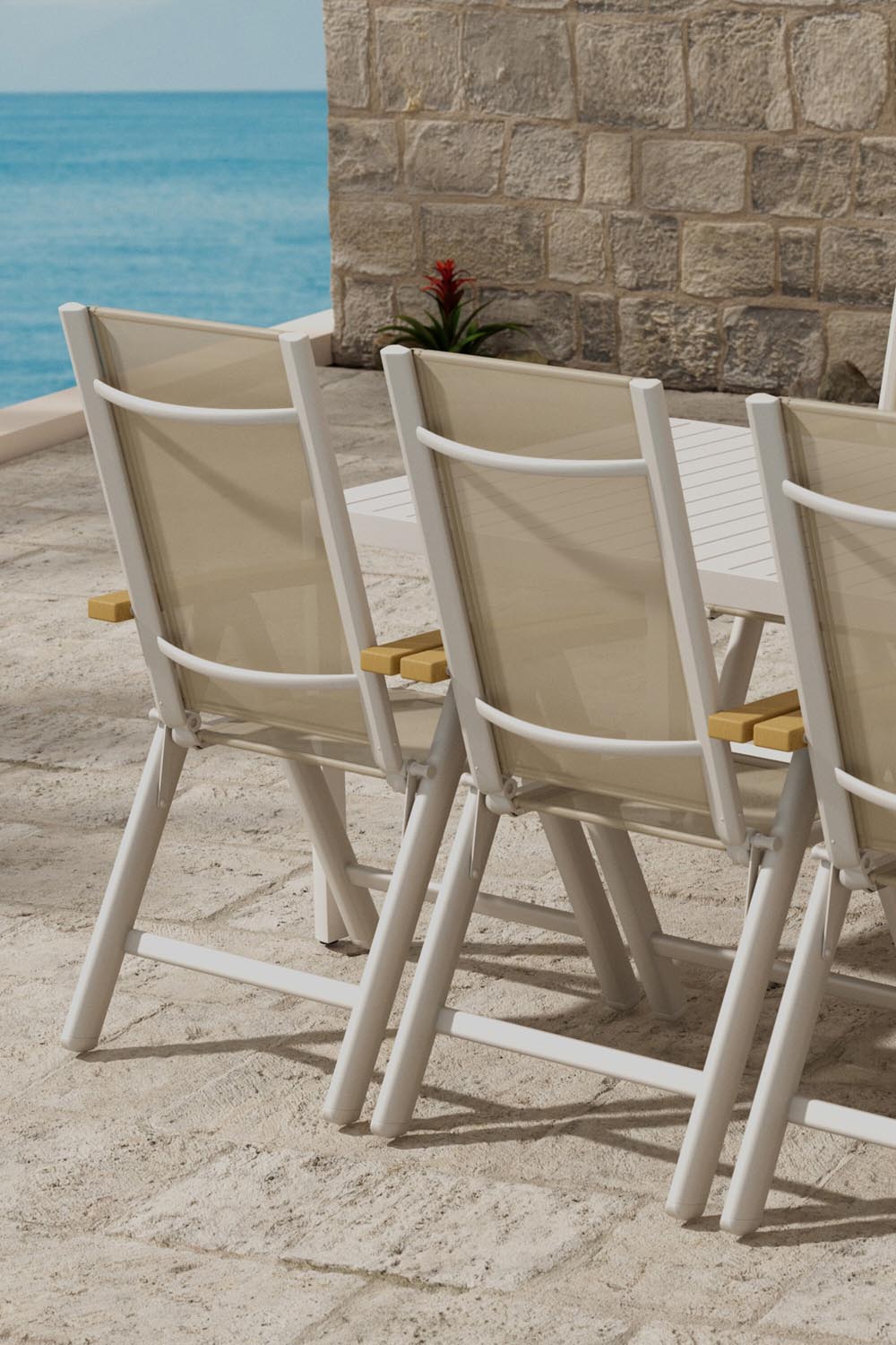 Giardini Esstisch mit Panama-Stühlen in  präsentiert im Onlineshop von KAQTU Design AG. Gartentischset ist von Venture Home