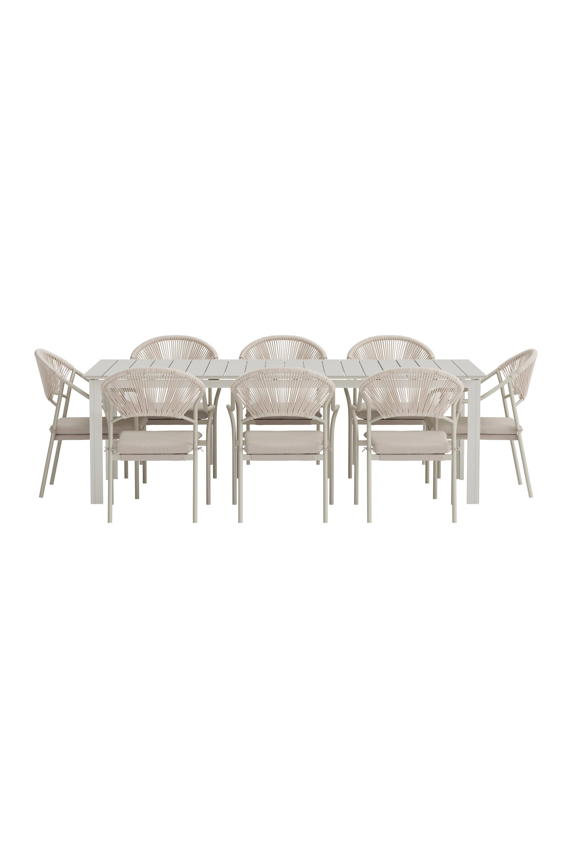 Levels Esstisch mit Paros Stühlen in  präsentiert im Onlineshop von KAQTU Design AG. Gartentischset ist von Venture Home