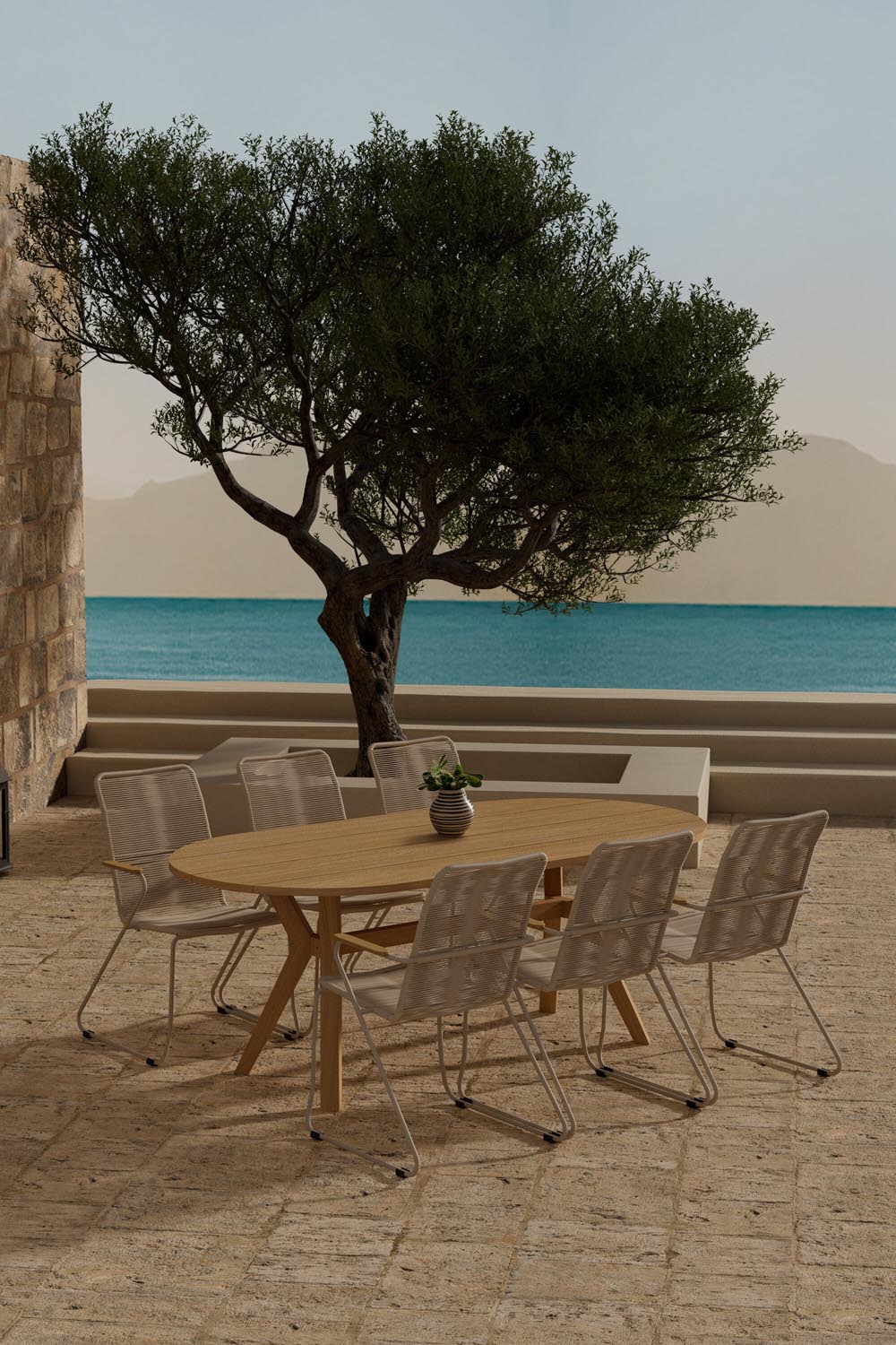 Kenya Esstisch mit Bois Stühlen in  präsentiert im Onlineshop von KAQTU Design AG. Gartentischset ist von Venture Home