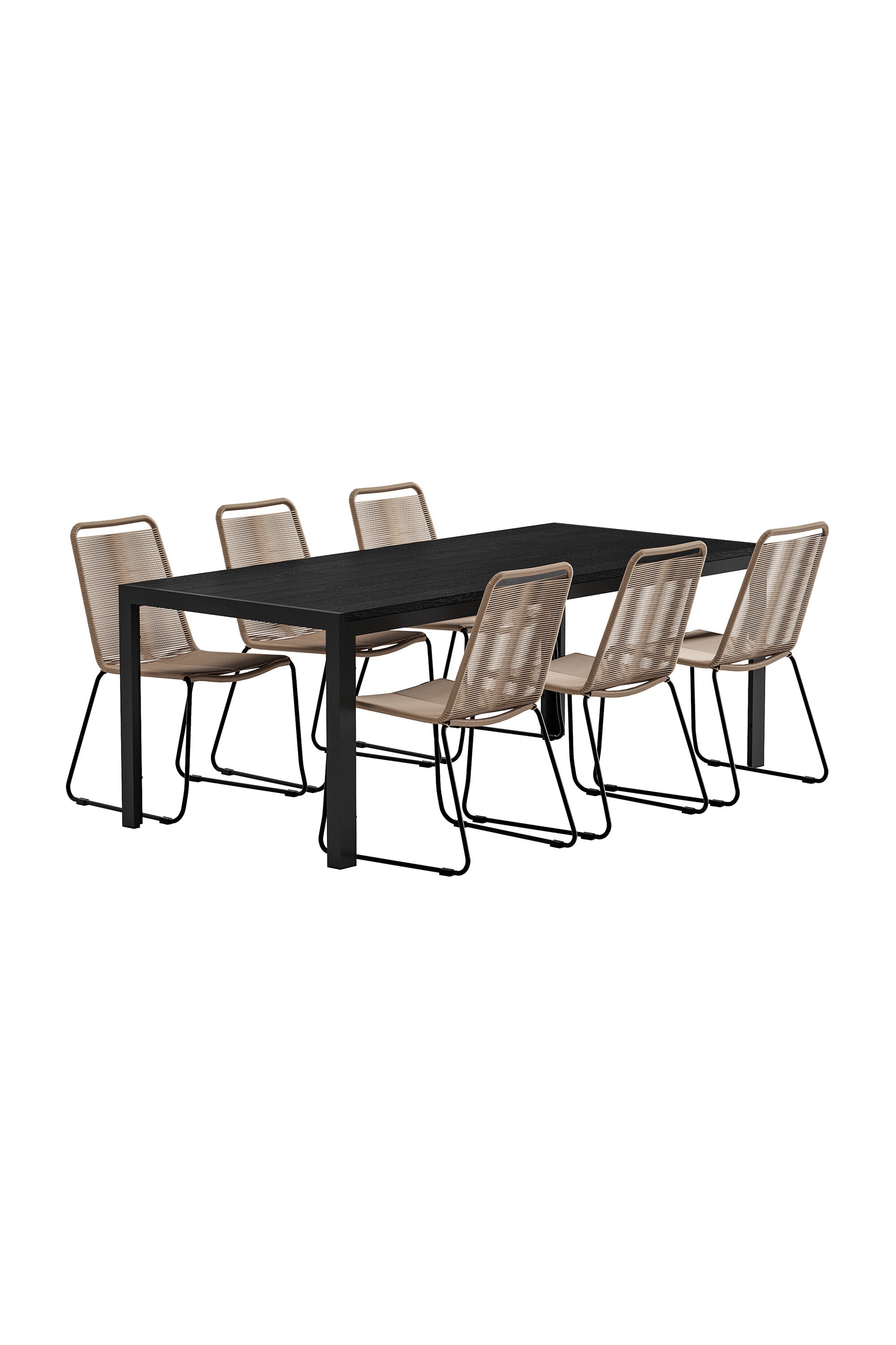 Esstisch Mirko mit Stühlen Lindos in  präsentiert im Onlineshop von KAQTU Design AG. Gartentischset ist von Venture Home