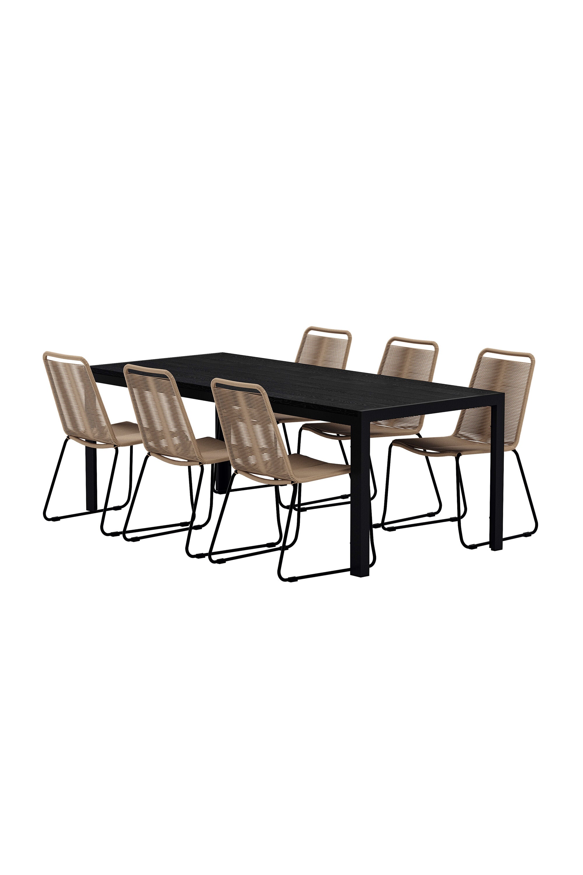 Esstisch Mirko mit Stühlen Lindos in  präsentiert im Onlineshop von KAQTU Design AG. Gartentischset ist von Venture Home