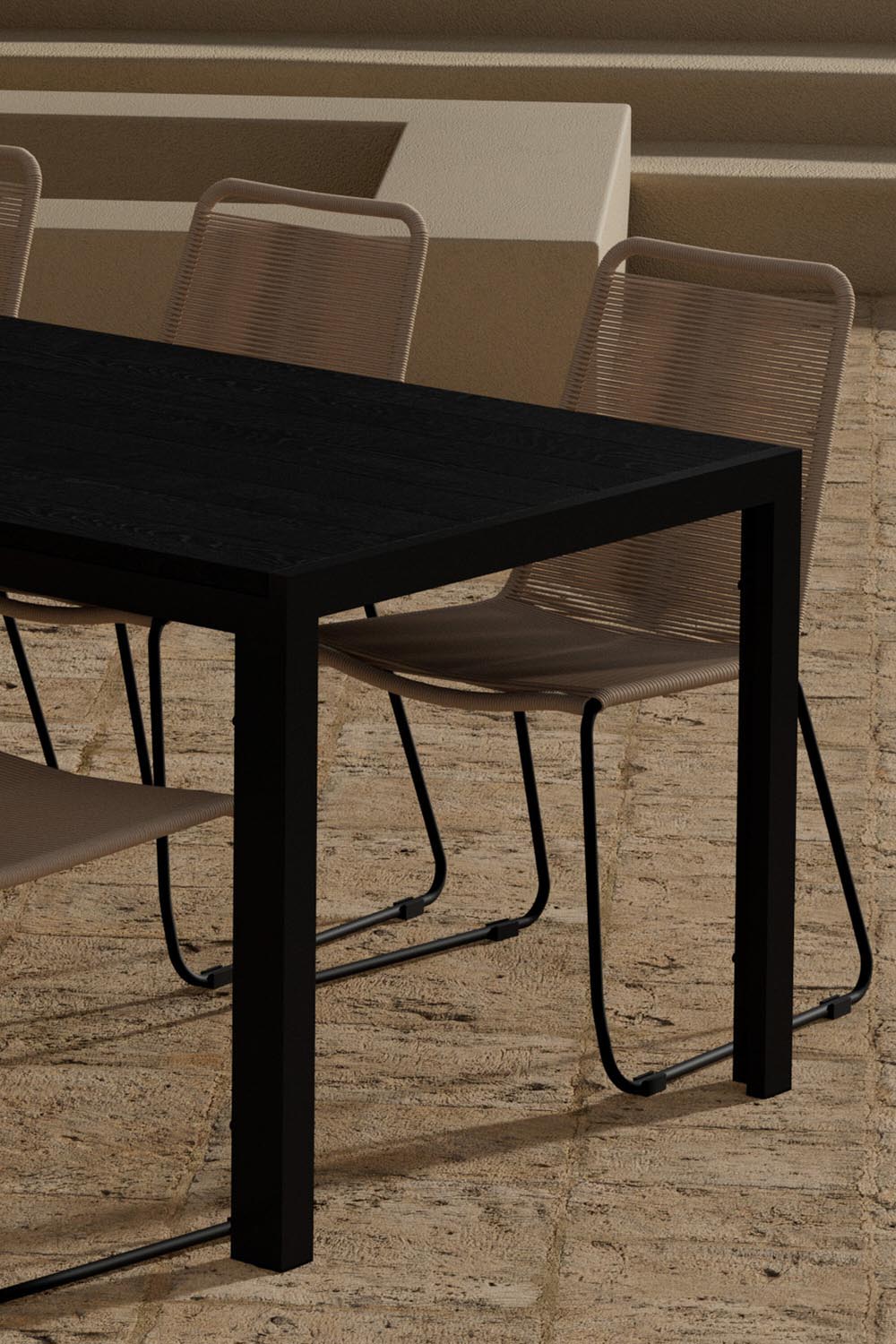 Esstisch Mirko mit Stühlen Lindos in  präsentiert im Onlineshop von KAQTU Design AG. Gartentischset ist von Venture Home