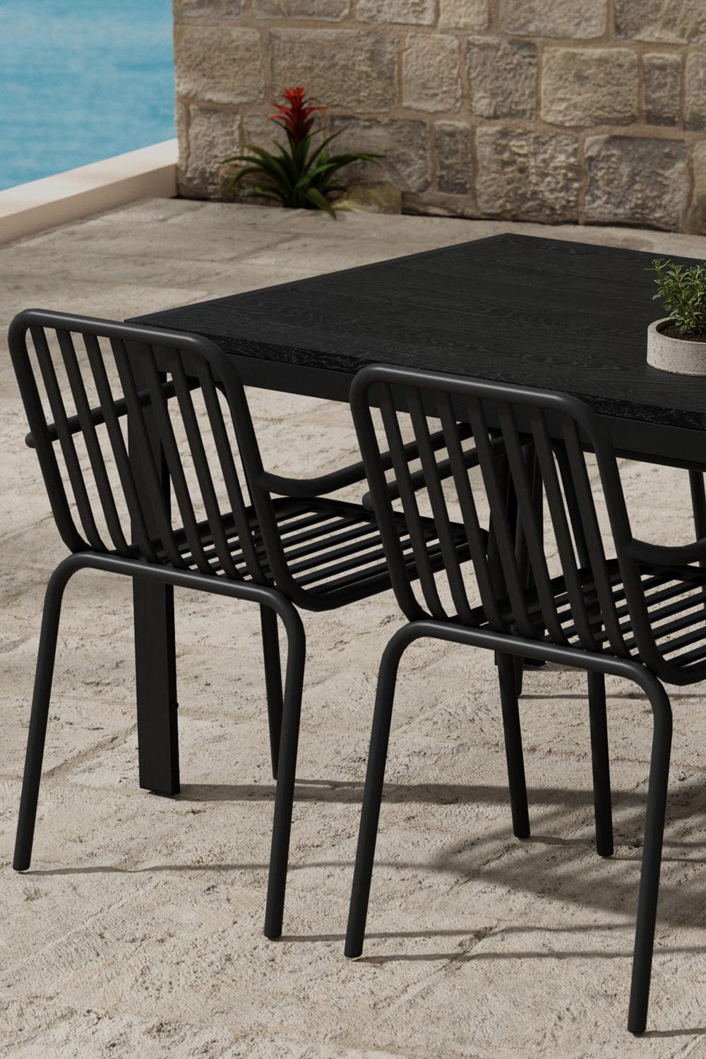 Mirko Esstisch mit Peking-Sesseln in  präsentiert im Onlineshop von KAQTU Design AG. Gartentischset ist von Venture Home