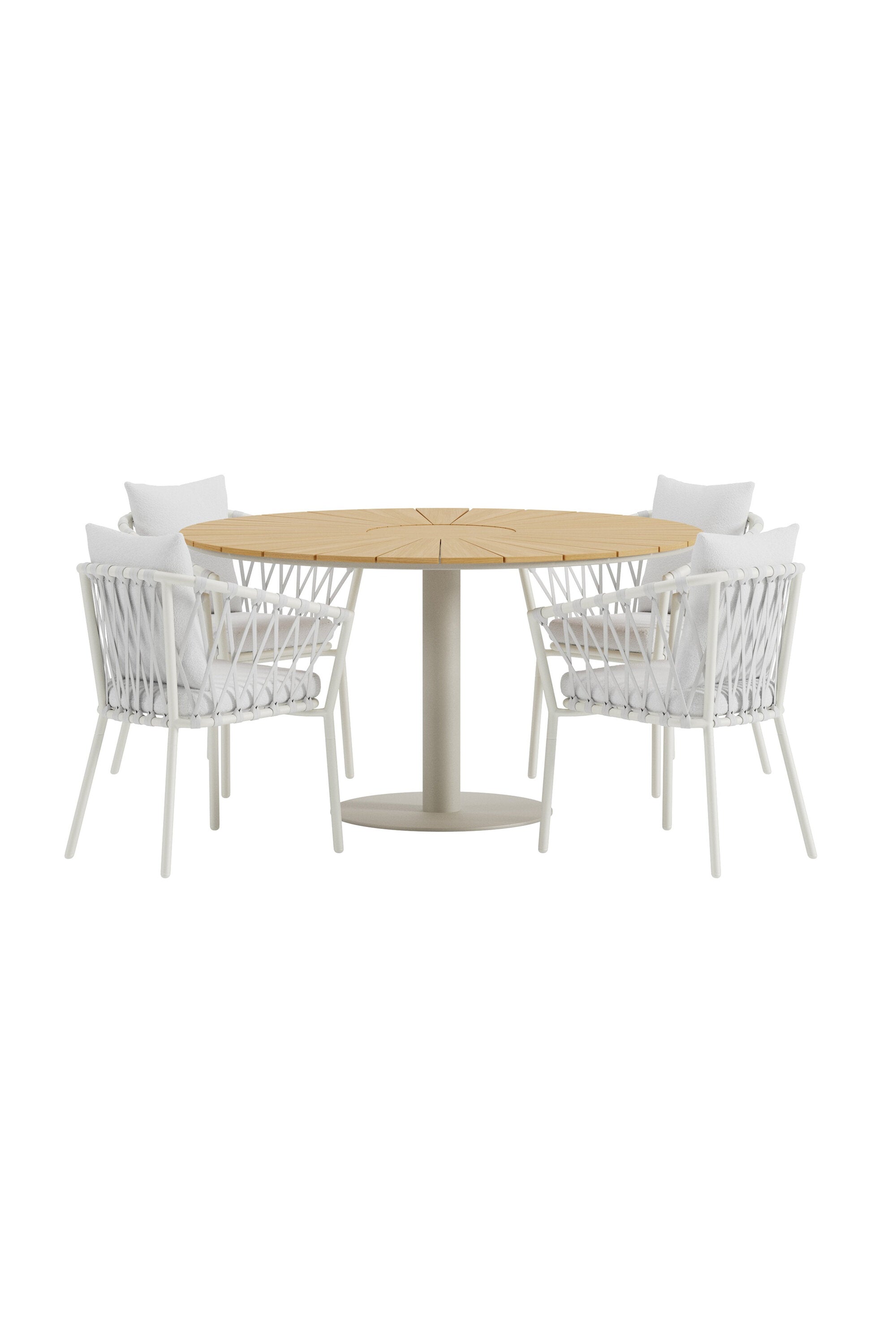 Croft Esstisch mit Linos Stühlen in  präsentiert im Onlineshop von KAQTU Design AG. Gartentischset ist von Venture Home