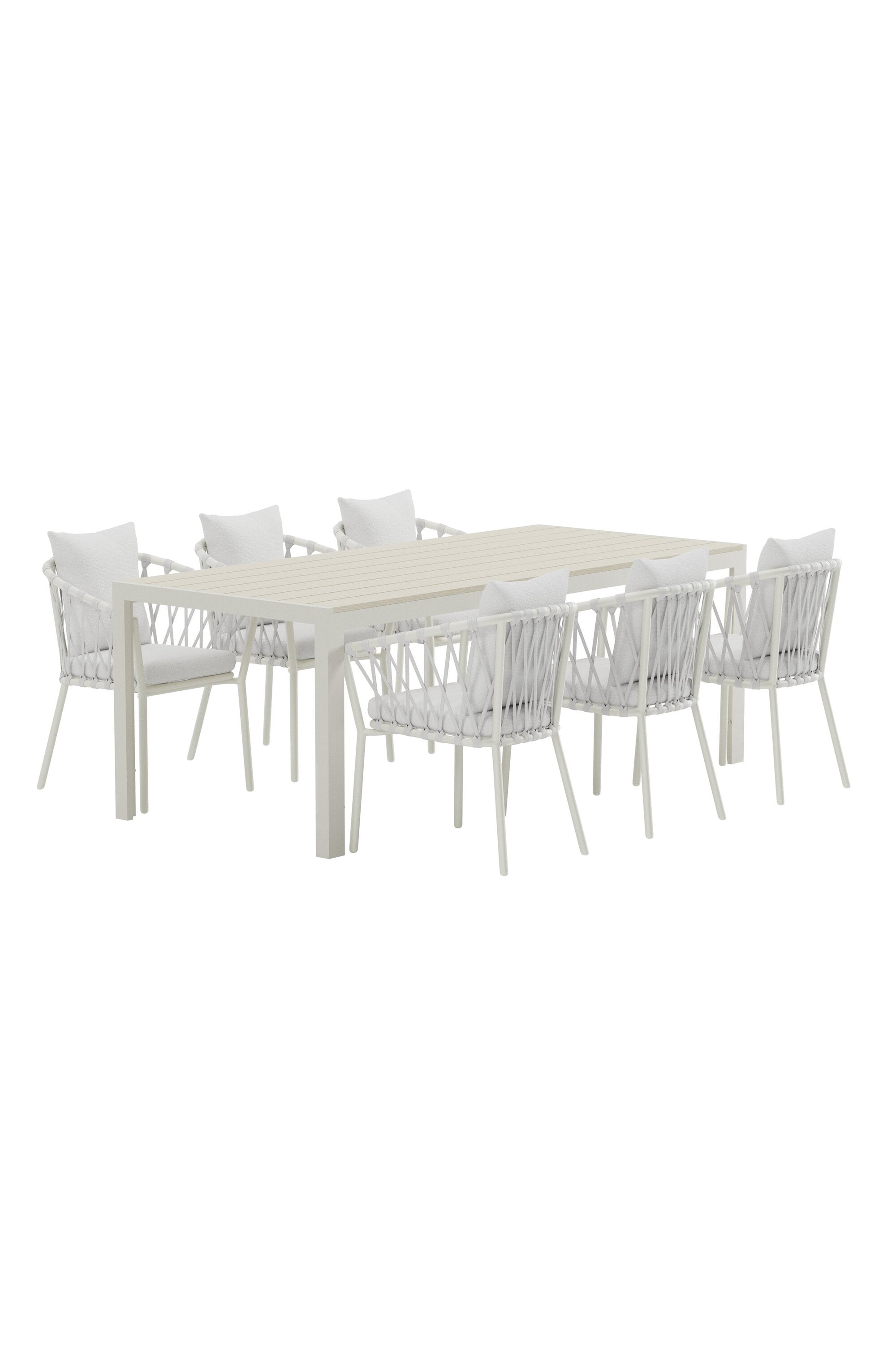 Mirko Esstisch mit Linos Stühlen in  präsentiert im Onlineshop von KAQTU Design AG. Gartentischset ist von Venture Home