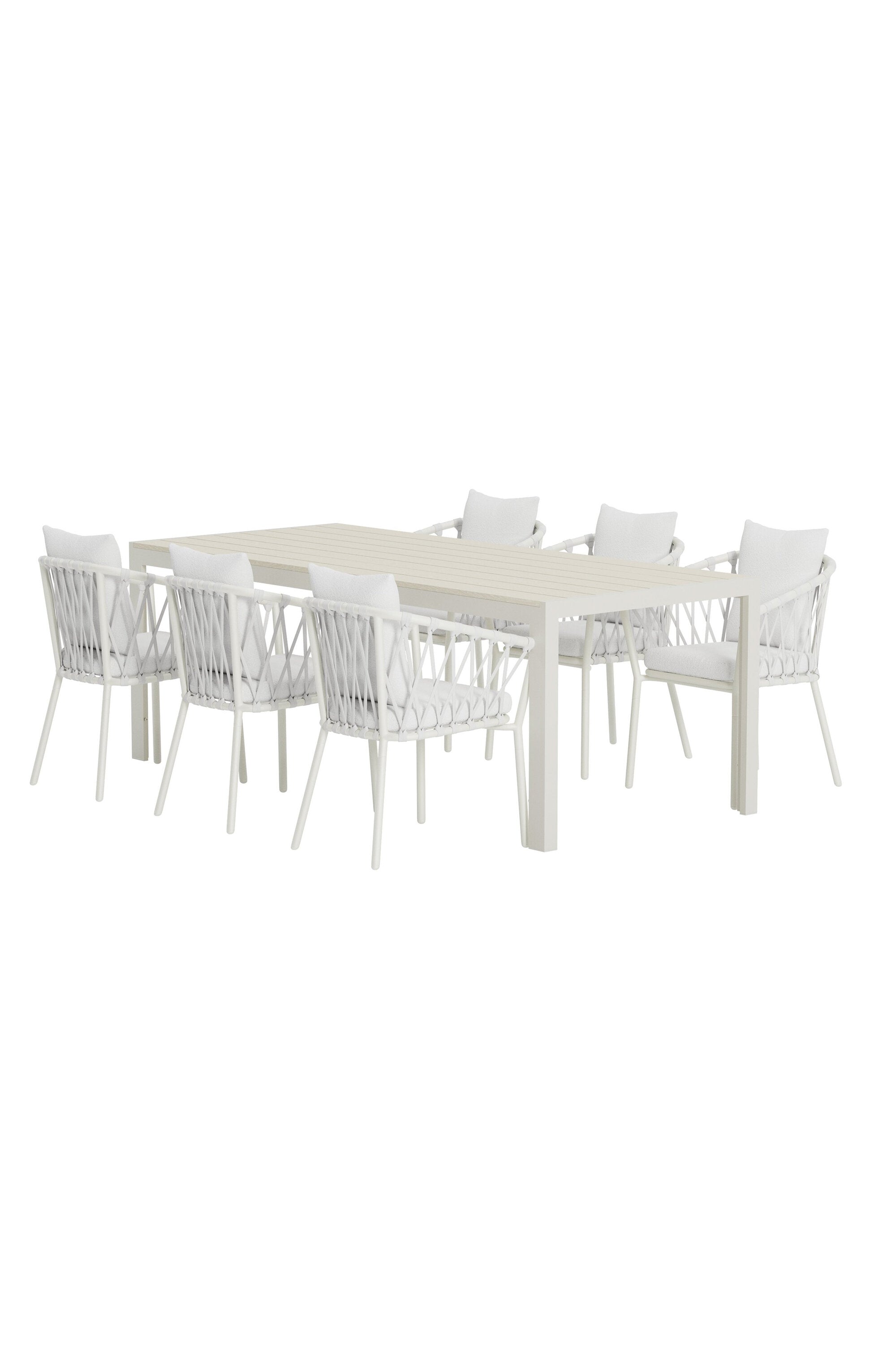 Mirko Esstisch mit Linos Stühlen in  präsentiert im Onlineshop von KAQTU Design AG. Gartentischset ist von Venture Home