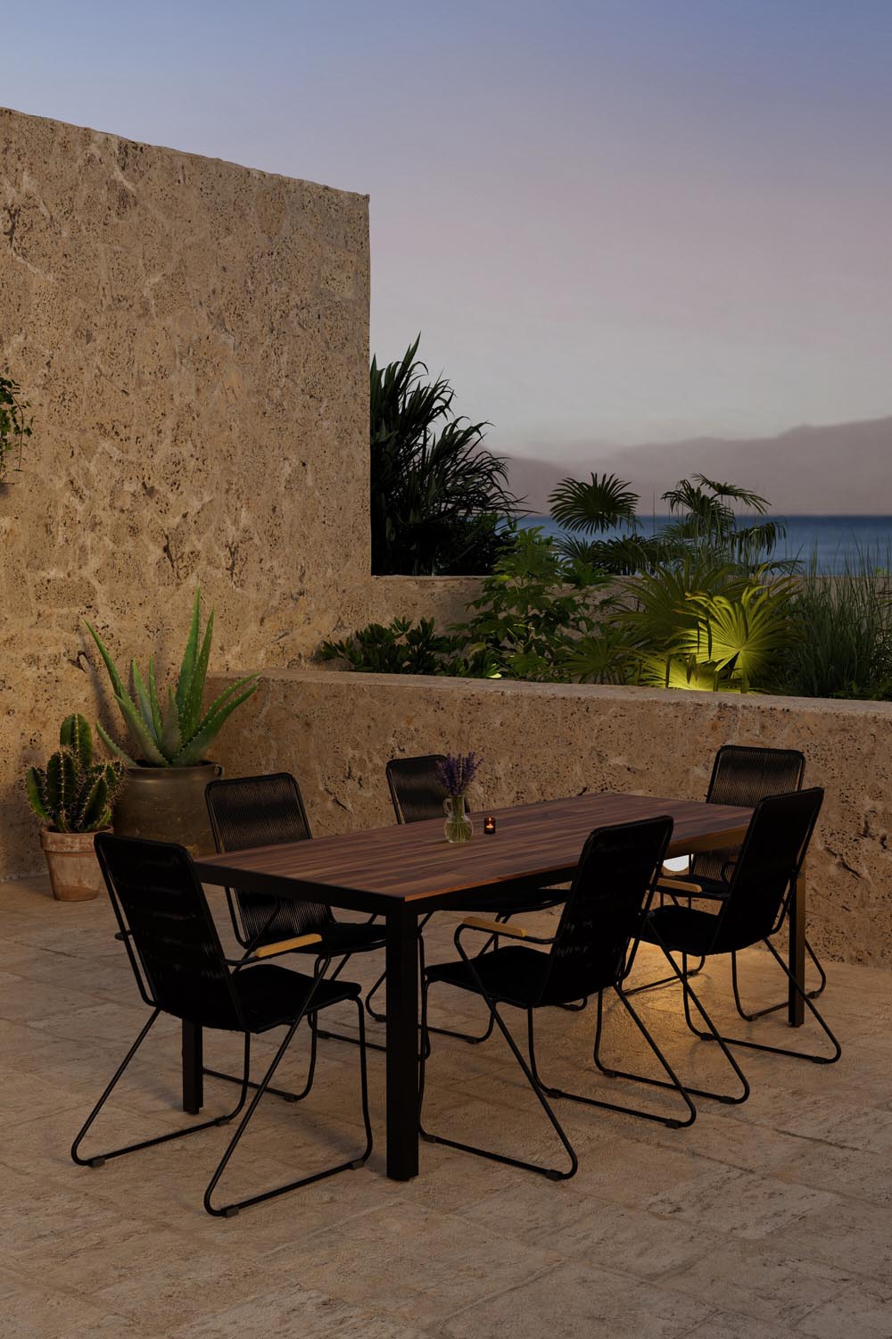 Esstisch aus Bois mit Stühlen aus Bois in  präsentiert im Onlineshop von KAQTU Design AG. Gartentischset ist von Venture Home