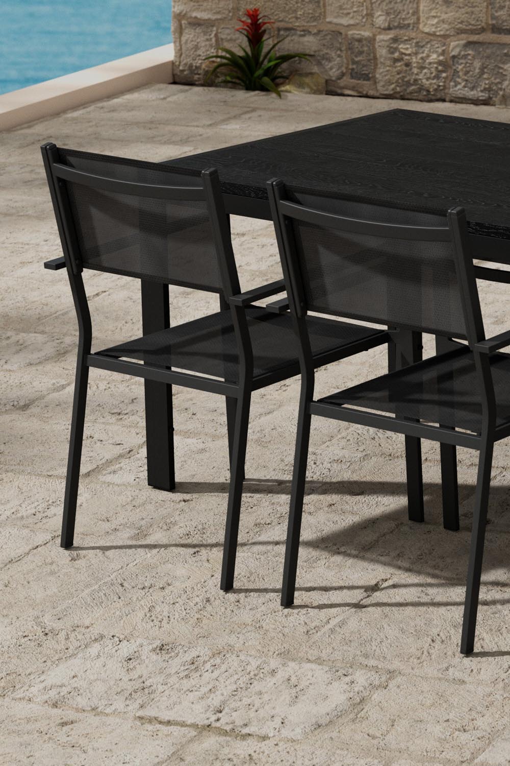 Tisch Mirko mit Copacabana-Stühlen in  präsentiert im Onlineshop von KAQTU Design AG. Gartentischset ist von Venture Home