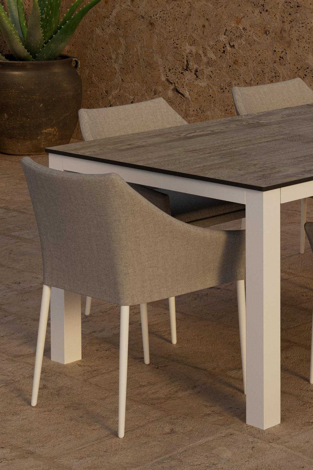 Llama Esstisch mit Spoga Stühlen in  präsentiert im Onlineshop von KAQTU Design AG. Gartentischset ist von Venture Home