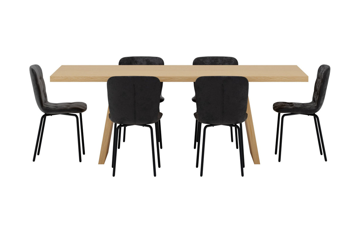 Logga Esstisch mit Stühlen von Punsch in Schwarz präsentiert im Onlineshop von KAQTU Design AG. Esszimmerset ist von Venture Home