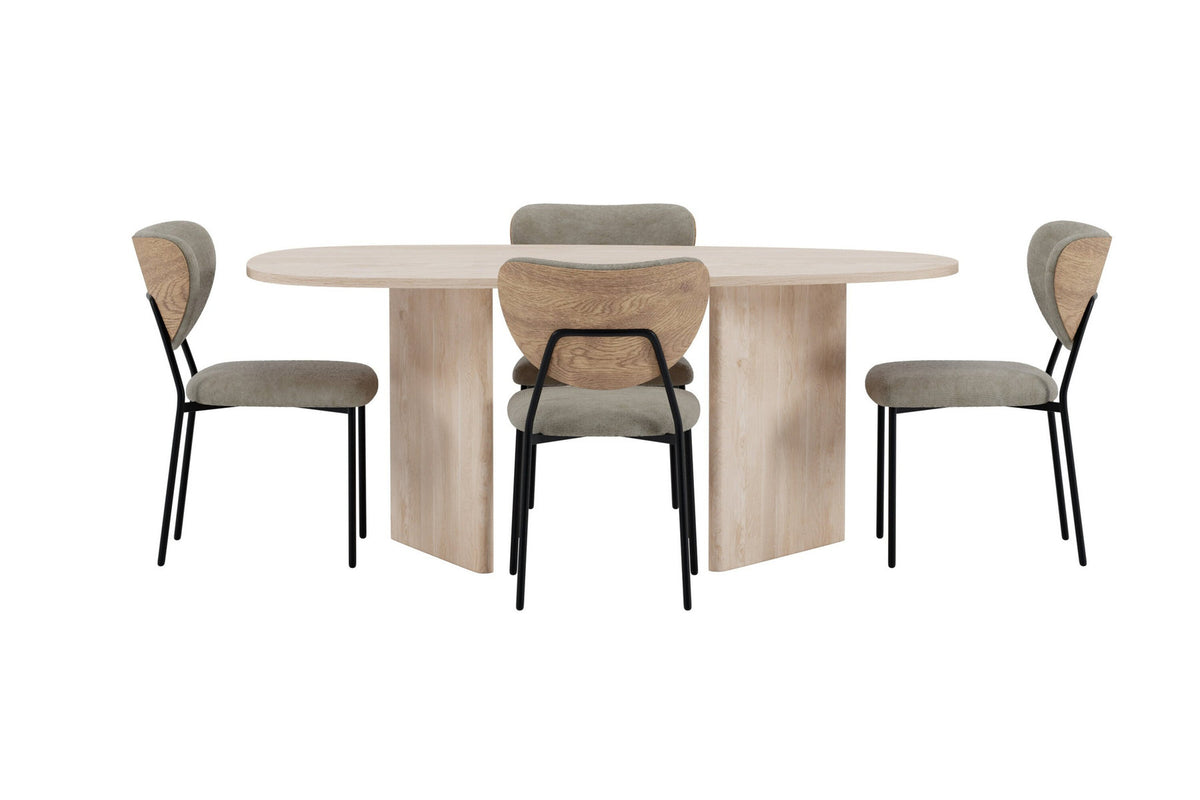 Grönvik Esstisch mit Butterfly Stühlen in Beige präsentiert im Onlineshop von KAQTU Design AG. Esszimmerset ist von Venture Home
