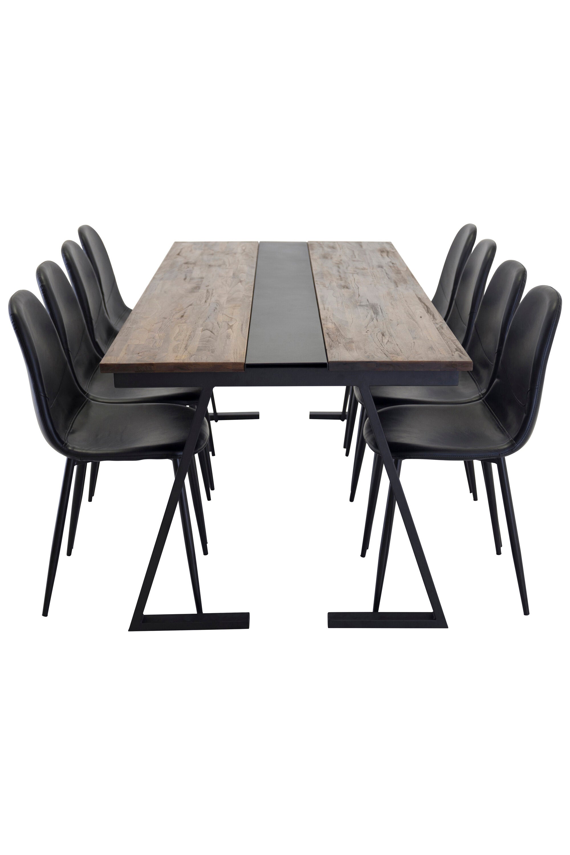 Jakarta Esszimmerset + Polar 200cm/8St. in Schwarz präsentiert im Onlineshop von KAQTU Design AG. Esszimmerset ist von Venture Home