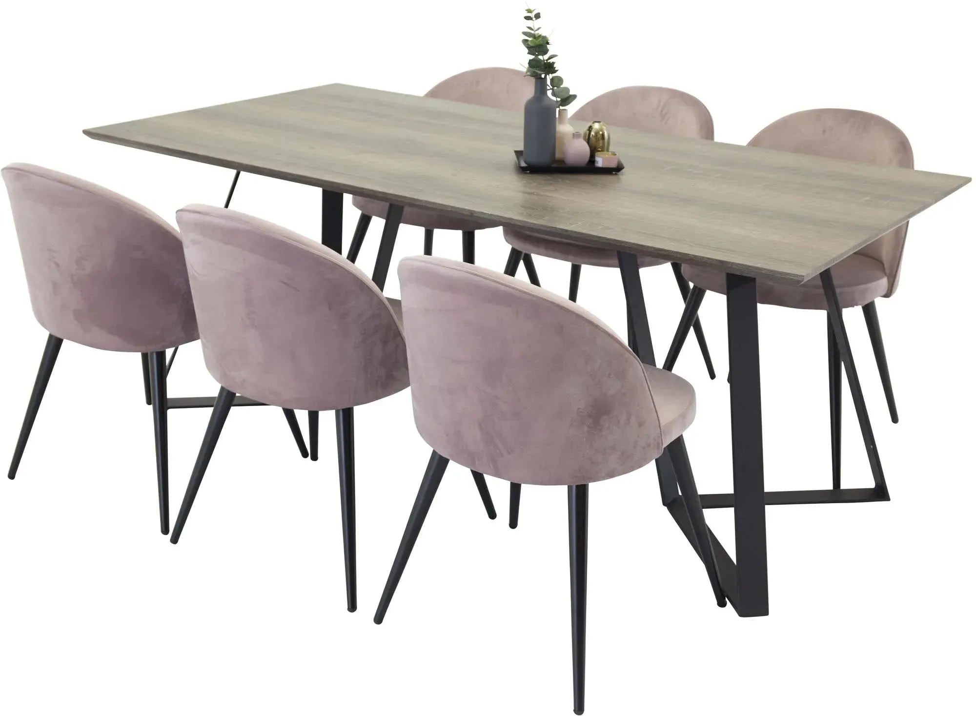 Elegantes Marina Esszimmerset Velvet: Komfort und Stil vereint.