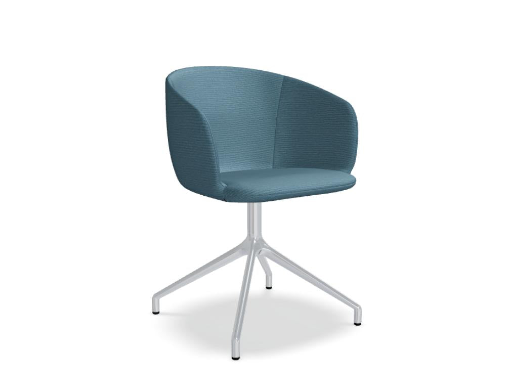 Grace GRPP19 - Stuhl mit poliertem Aluminiumgestell in Platin präsentiert im Onlineshop von KAQTU Design AG. Drehstuhl ist von Mdd