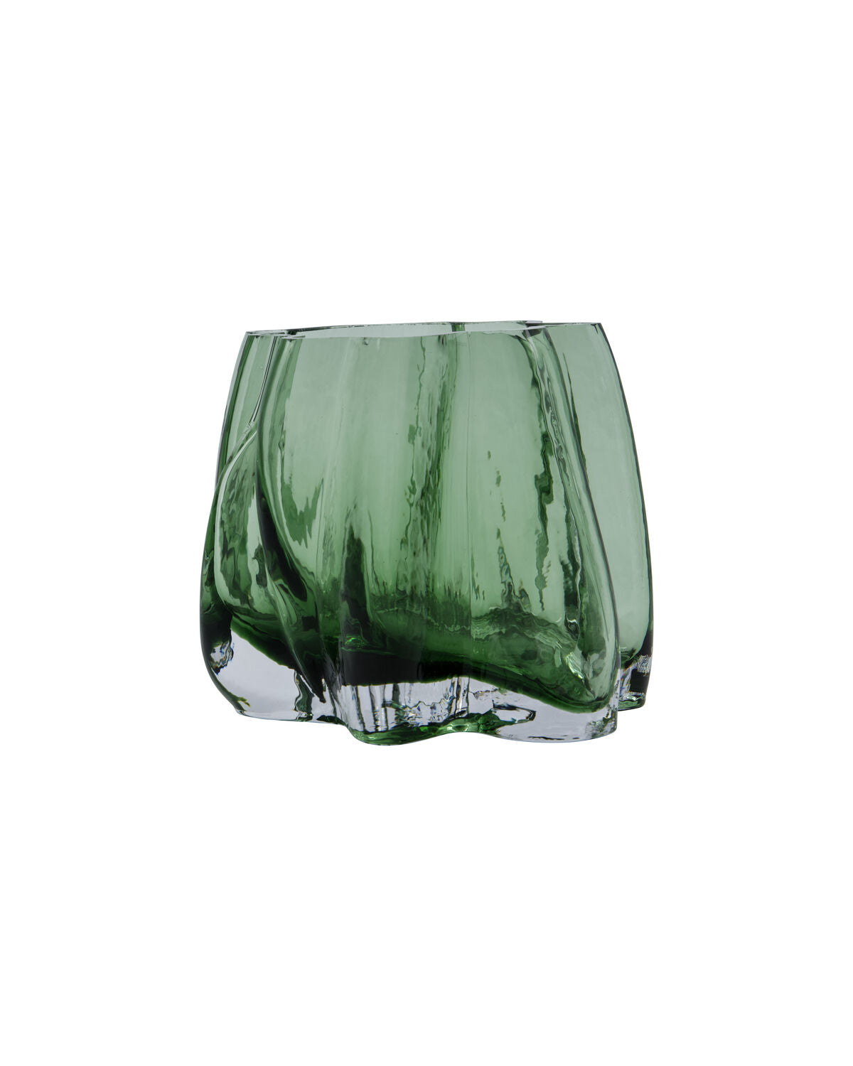 Grüner Teelichthalter HDCurva aus Glas von House Doctor, Kerzenständer für ein Teelicht