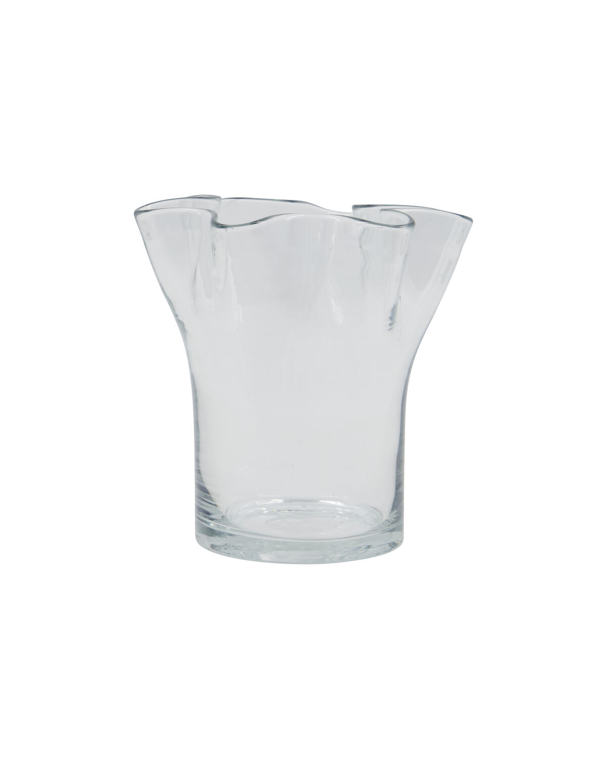 Transparente Vase HDPlis aus Glas mit sanft geschwungenem Rand von House Doctor