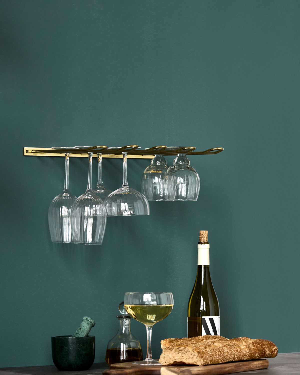 Glass rack, HDStilio, Antikgoldenes Finish in Antikgoldenes Finish präsentiert im Onlineshop von KAQTU Design AG. Wandregal ist von House Doctor