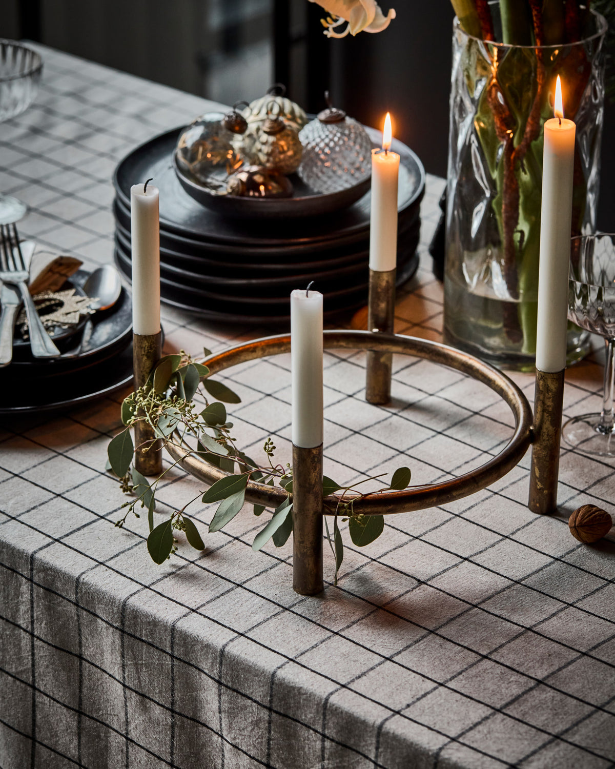 Kerzenständer, HDMaxi, Advent, Antikes Messing-Finish in Antikes Messing-Finish präsentiert im Onlineshop von KAQTU Design AG. Kerzenständer ist von House Doctor