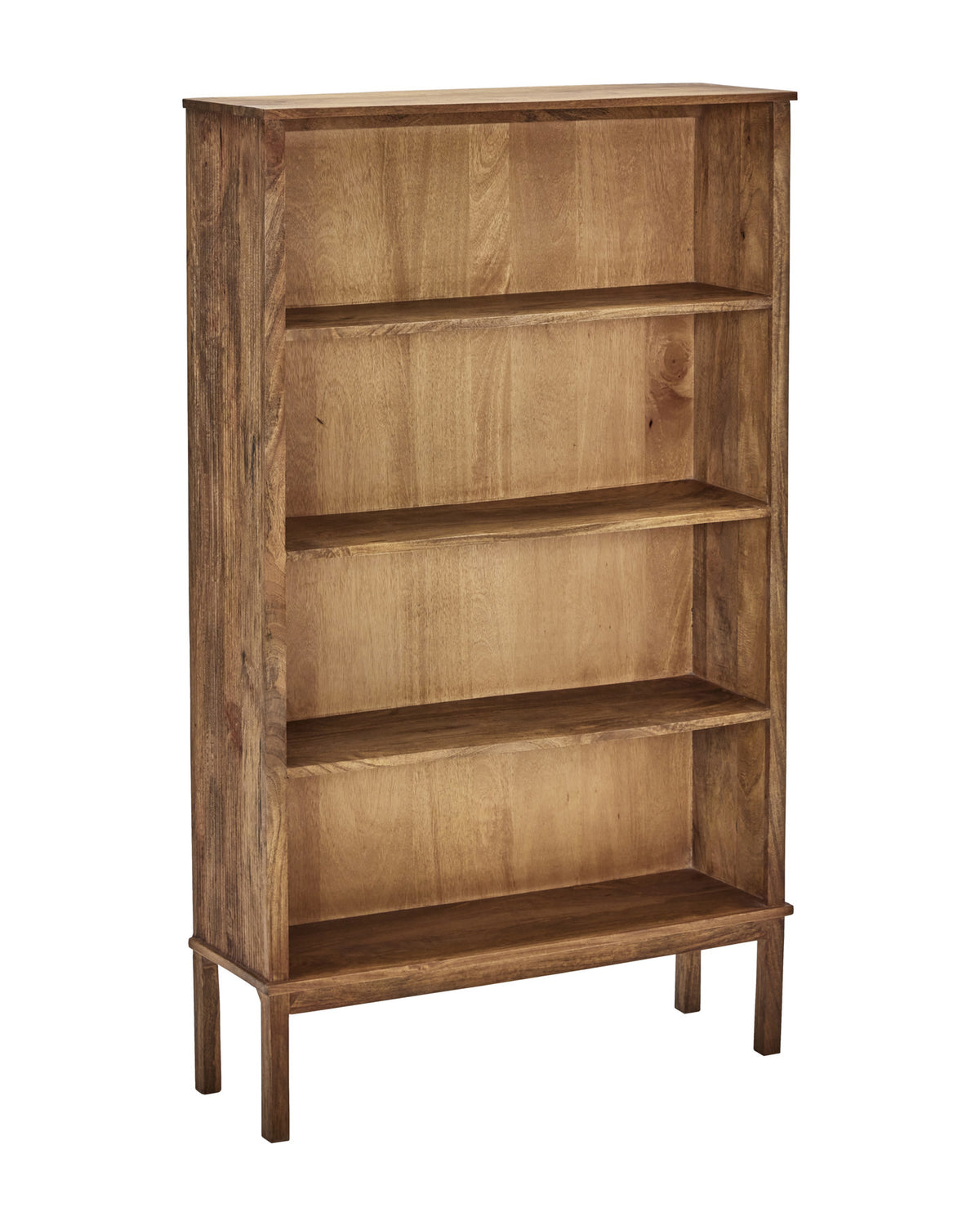 Braunes Holzregal HDBalance von House Doctor mit gerillten Seitenwänden, Mangobaum