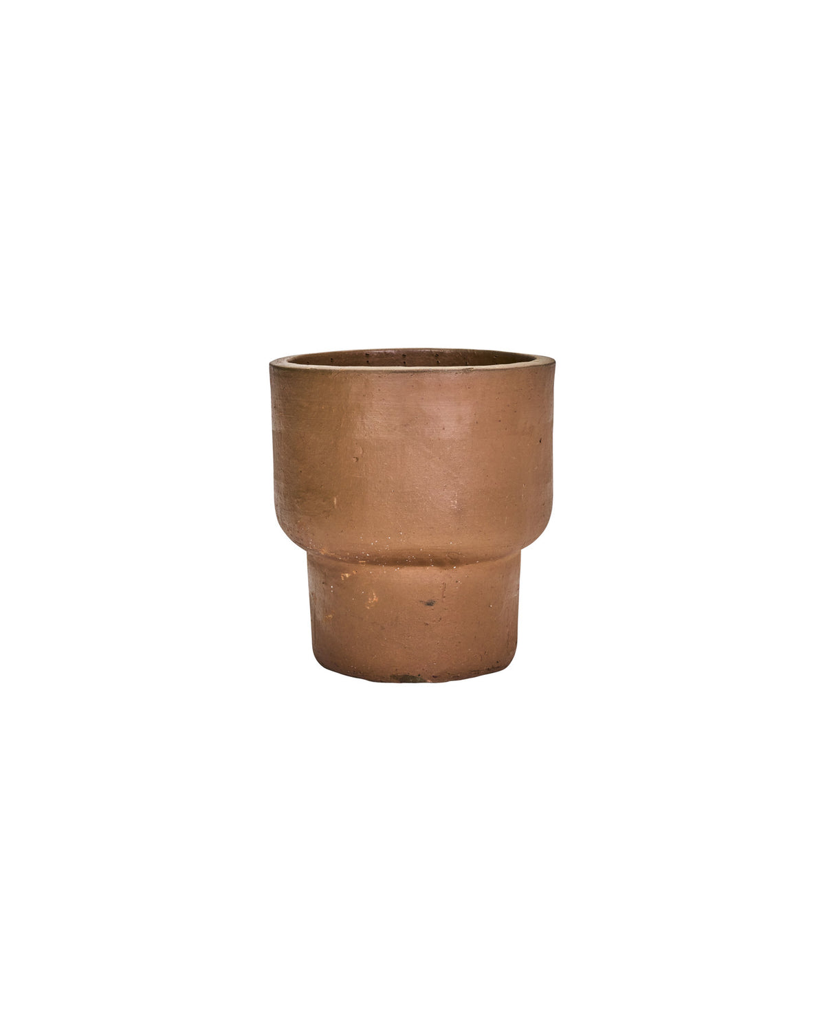 Blumentopf HDTerra in Antikes Braun aus Ton mit matter, unregelmässiger Oberfläche