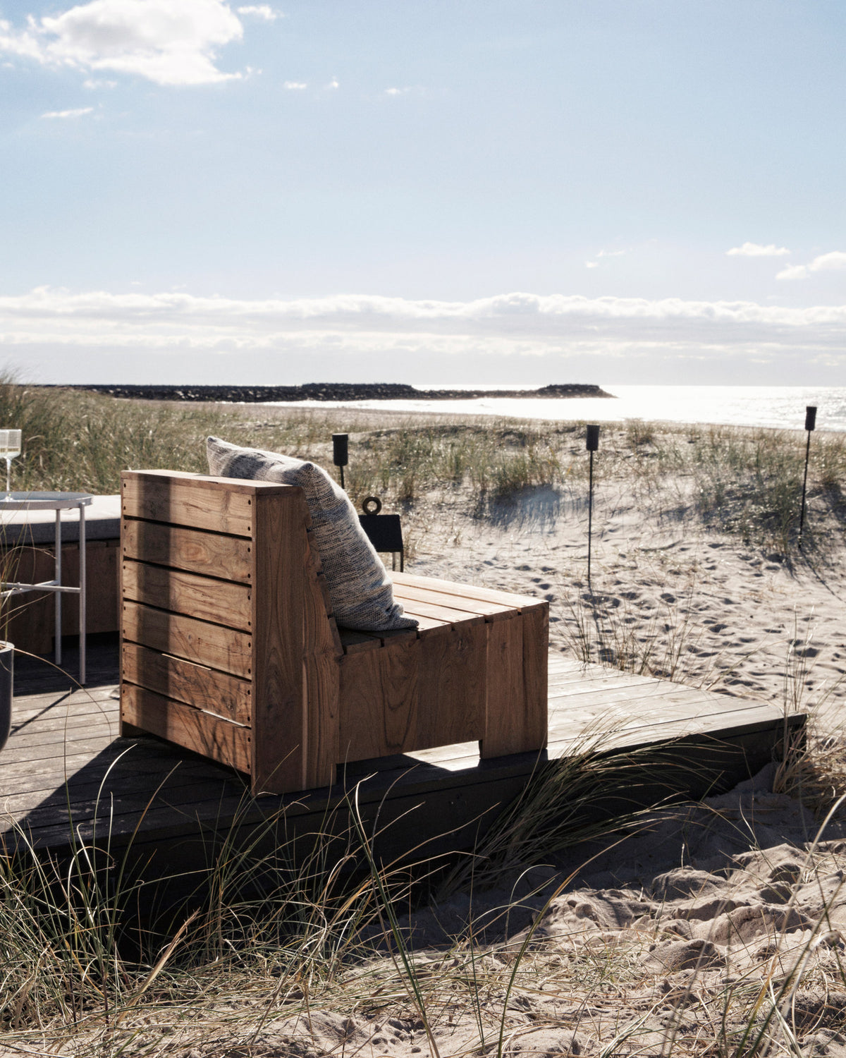 Lounge-Sessel, Woodie in Natur präsentiert im Onlineshop von KAQTU Design AG. Outdoor-Sessel ist von House Doctor