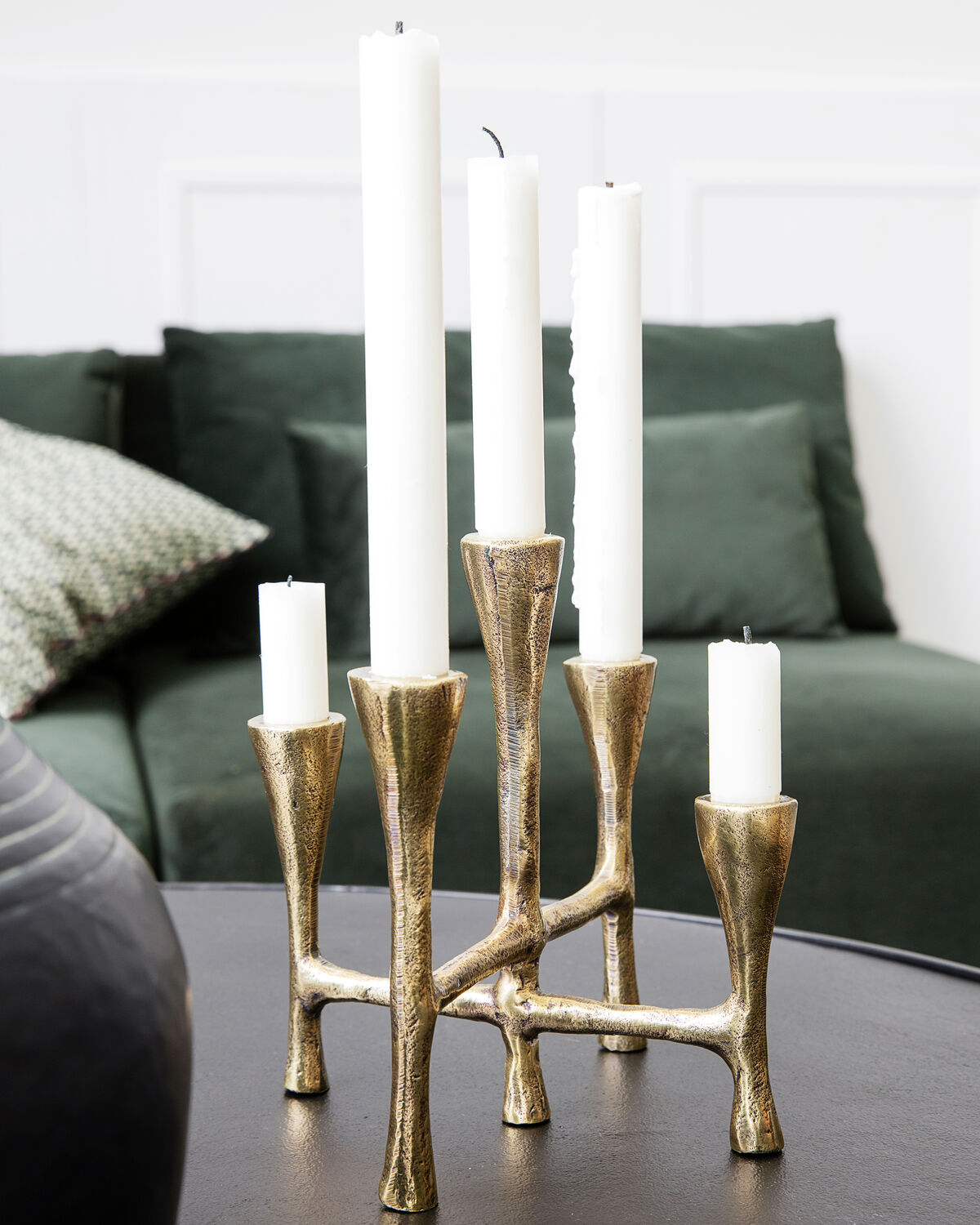 Kerzenständer, Tristy in Messing-finish präsentiert im Onlineshop von KAQTU Design AG. Kerzenständer ist von House Doctor