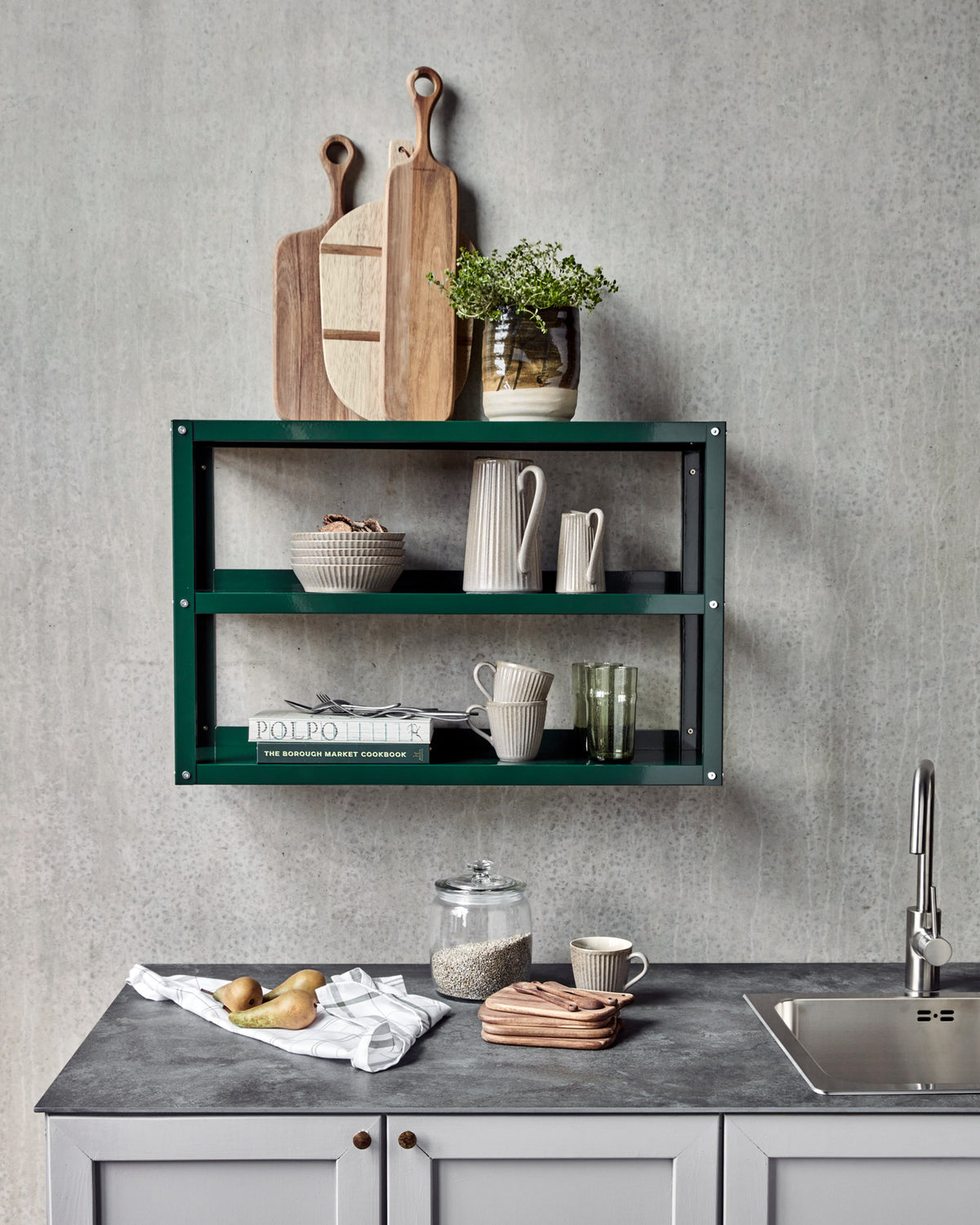 Regal, HDUse, Dunkelgrün in Dunkelgrün präsentiert im Onlineshop von KAQTU Design AG. Standregal ist von House Doctor