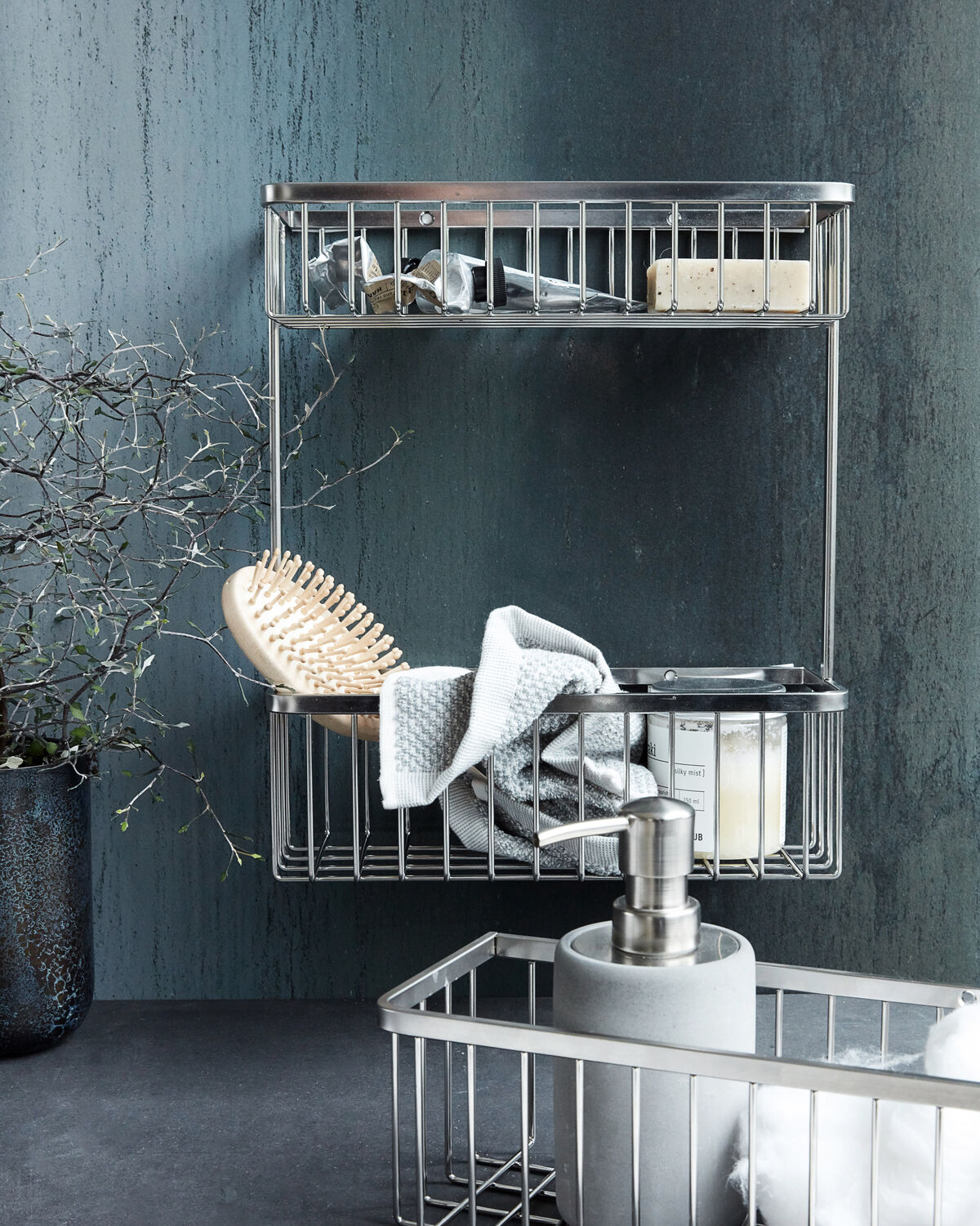 Korb, Bath, Single in Silber präsentiert im Onlineshop von KAQTU Design AG. Aufbewahrungskorb ist von House Doctor