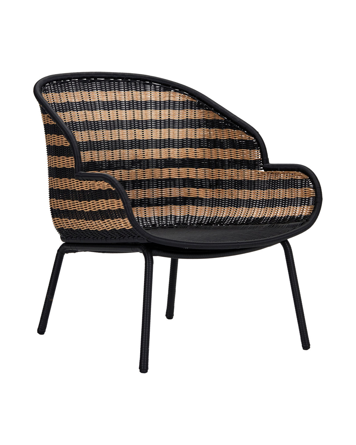 Lounge-Sessel, HDHapur, Natur;Schwarz in Natur, Schwarz präsentiert im Onlineshop von KAQTU Design AG. Outdoor-Sessel mit Armlehnen ist von House Doctor
