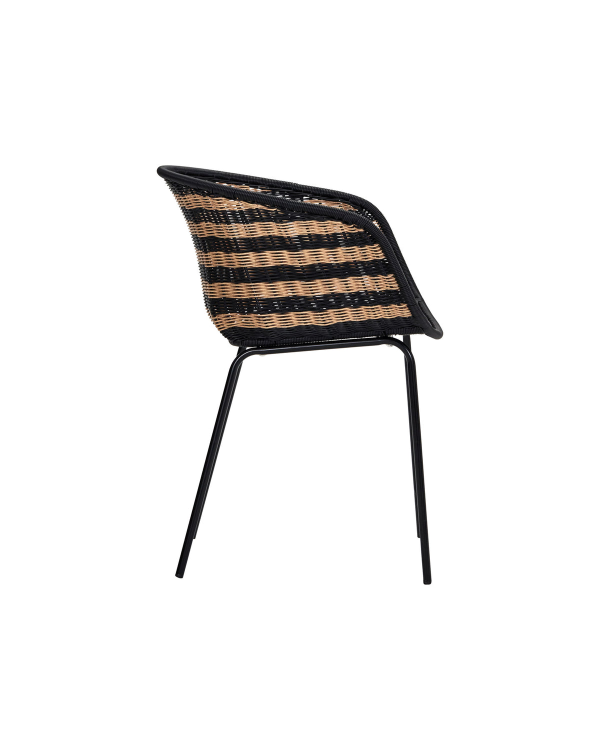 Sessel, HDHapur, Natur;Schwarz in Natur, Schwarz präsentiert im Onlineshop von KAQTU Design AG. Gartenstuhl mit Armlehnen ist von House Doctor