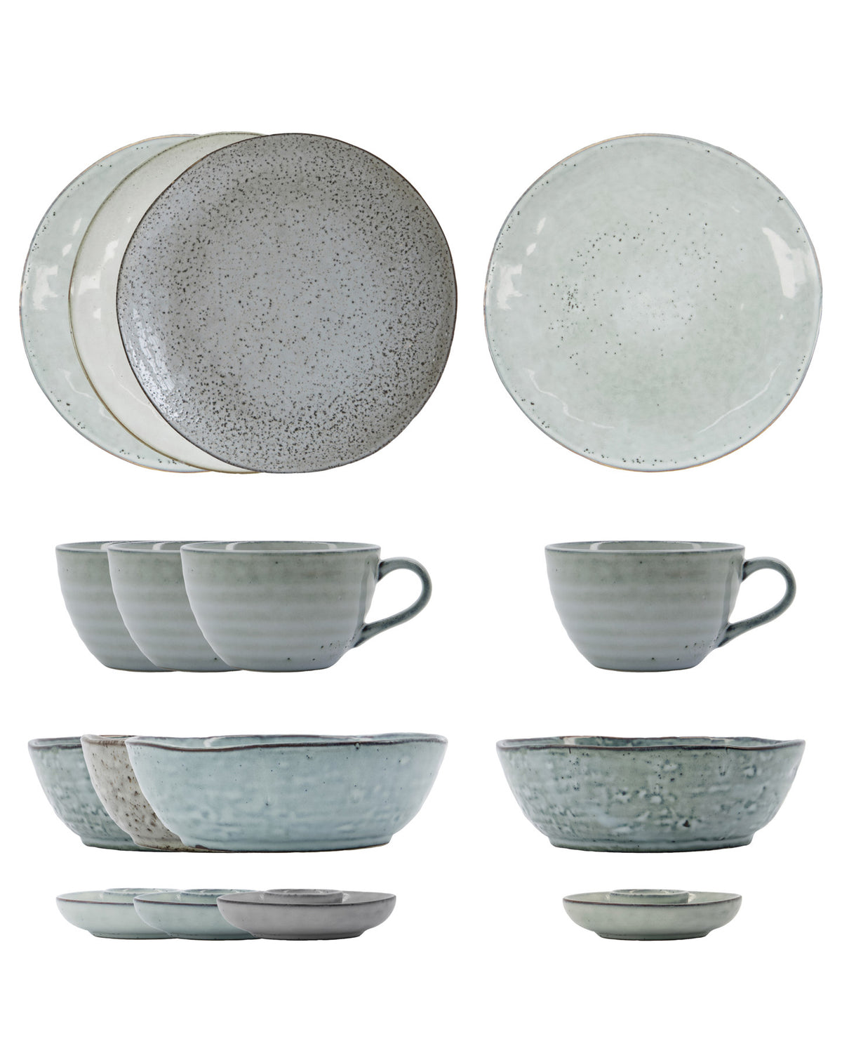 Brunch-Set, HDRustic, Grau,Blau in Grau, Blau präsentiert im Onlineshop von KAQTU Design AG. Geschirrset ist von House Doctor