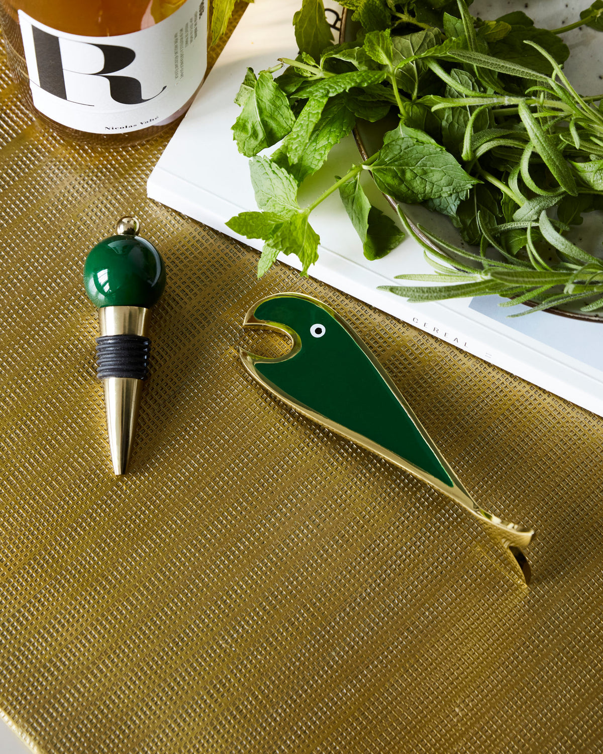 Bar-Zubehör, HDOpen, Gold;Grün in Gold, Grün präsentiert im Onlineshop von KAQTU Design AG. Barzubehör ist von House Doctor