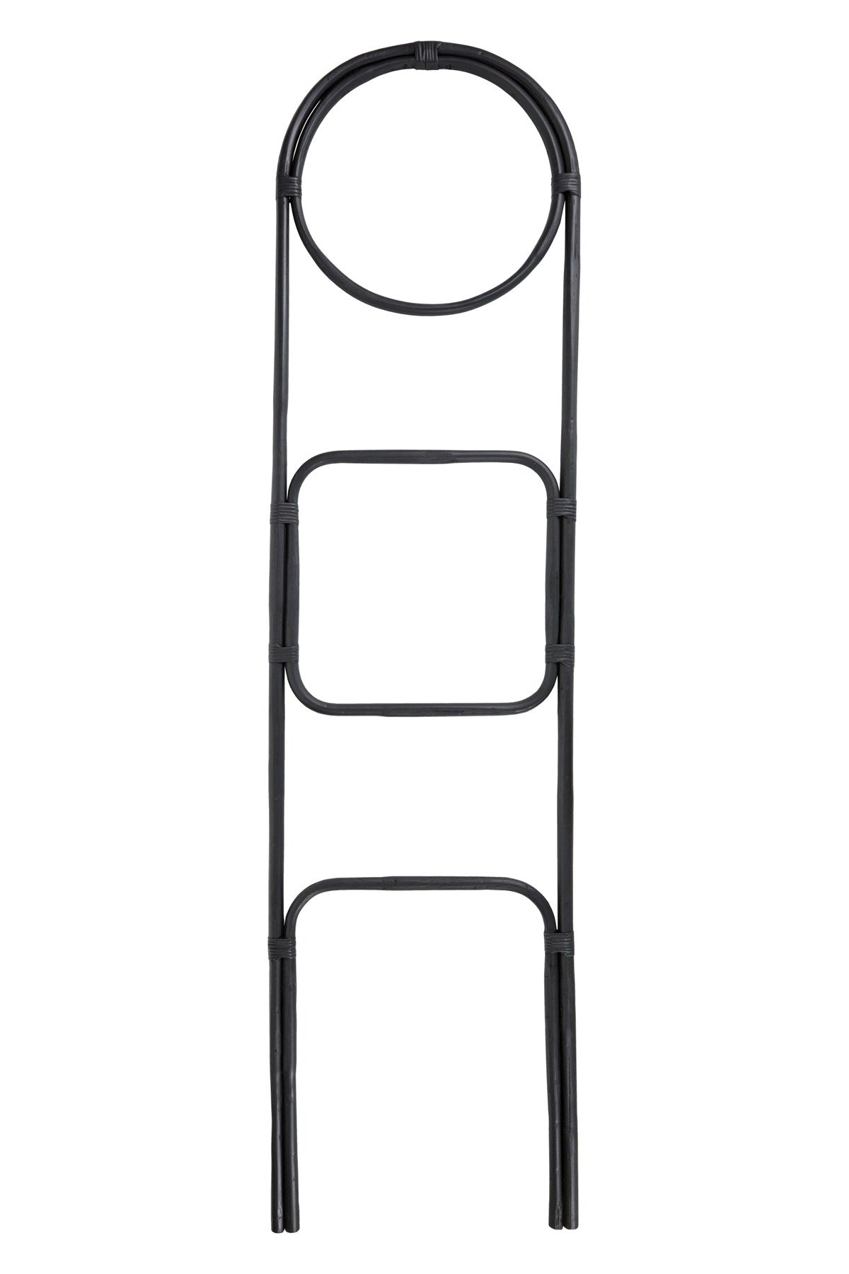 Schwarze Deko-Leiter HDLadder aus Rohr mit zwei schlanken Holmen und mehreren Sprossen