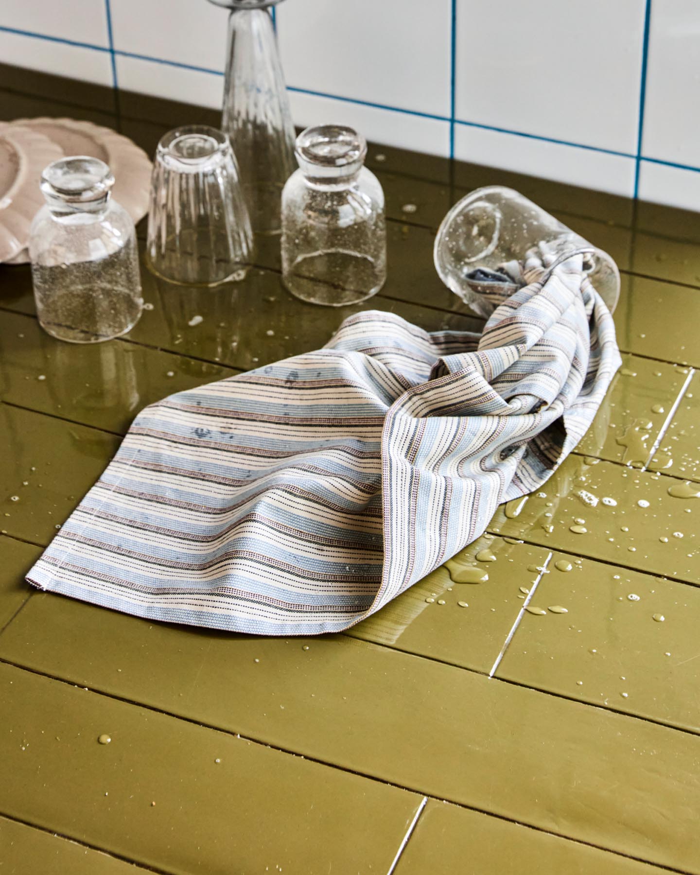 Geschirrhandtücher, HDCook, Blau;Sand in Blau, Sand präsentiert im Onlineshop von KAQTU Design AG. Küchentuch ist von House Doctor