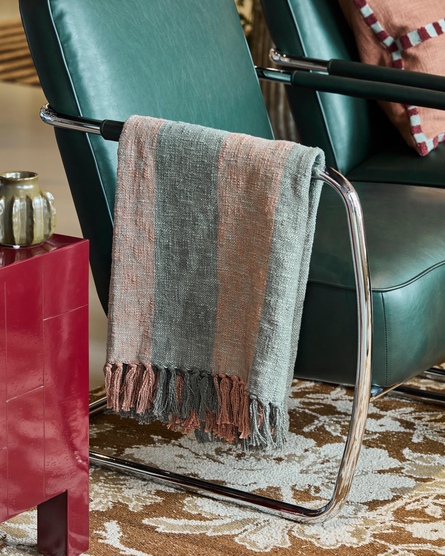 Decke, HDPonra, Khaki;Rot gebrannt in Khaki, Rot gebrannt präsentiert im Onlineshop von KAQTU Design AG. Wolldecke ist von House Doctor