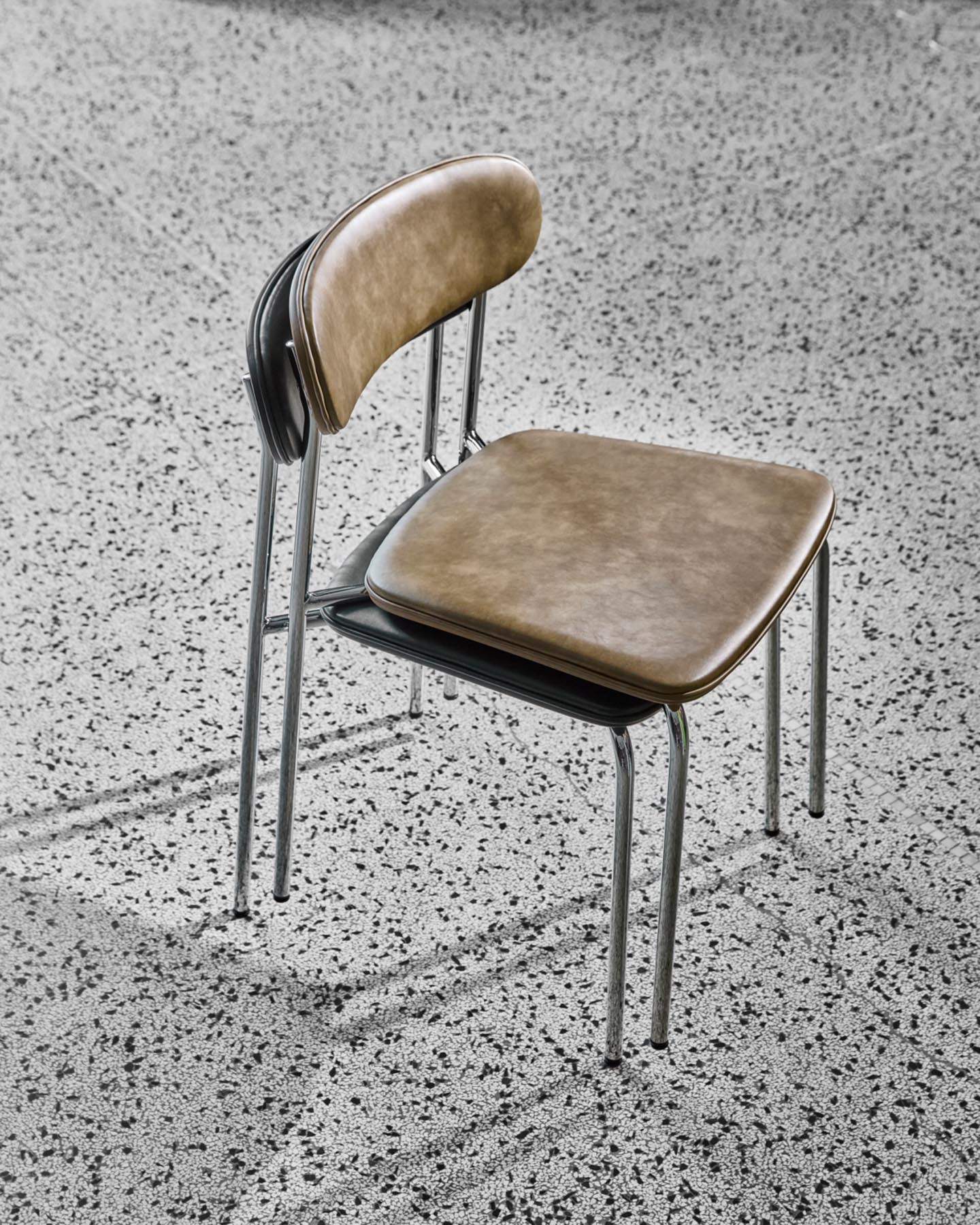 Stuhl, HDPova, [Empty];Khaki in Crome, Khaki präsentiert im Onlineshop von KAQTU Design AG. Stuhl ist von House Doctor