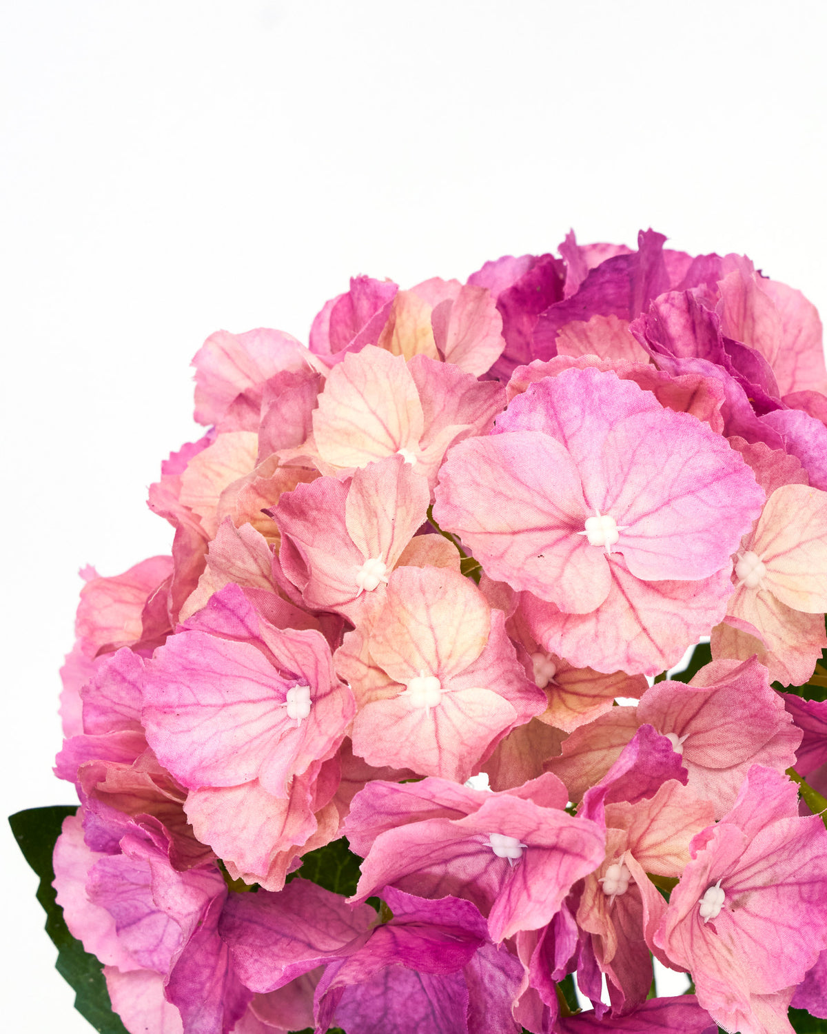 Rosafarbene Kunstblume Hortensie HDHydrangea mit matter Blüte an langem Stiel