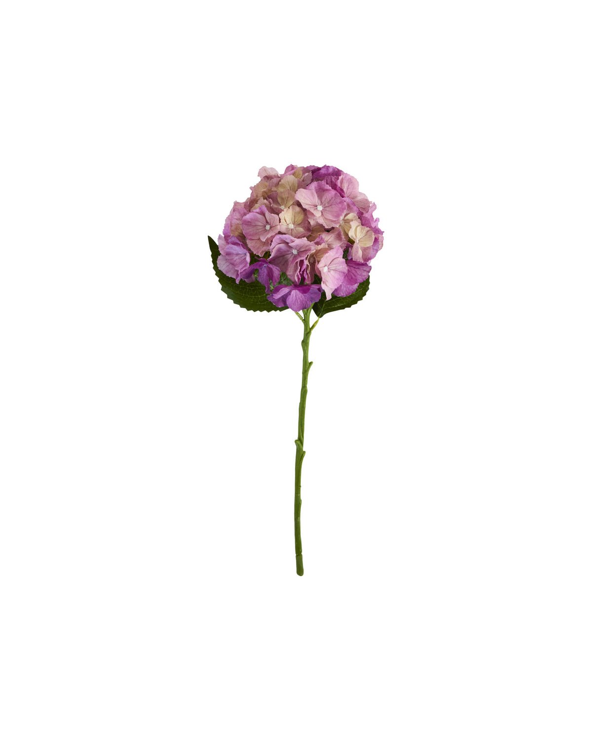 Rosafarbene Kunstblume Hortensie HDHydrangea mit matter Blüte an langem Stiel