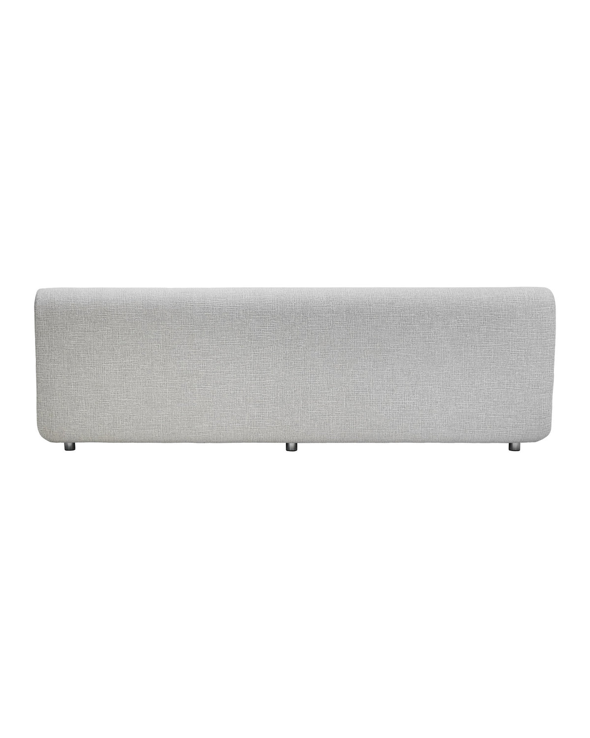 Off-White 2er Sofa HDFeel mit Bouclé-Bezug, runden Formen und silbernen Metallbeinen