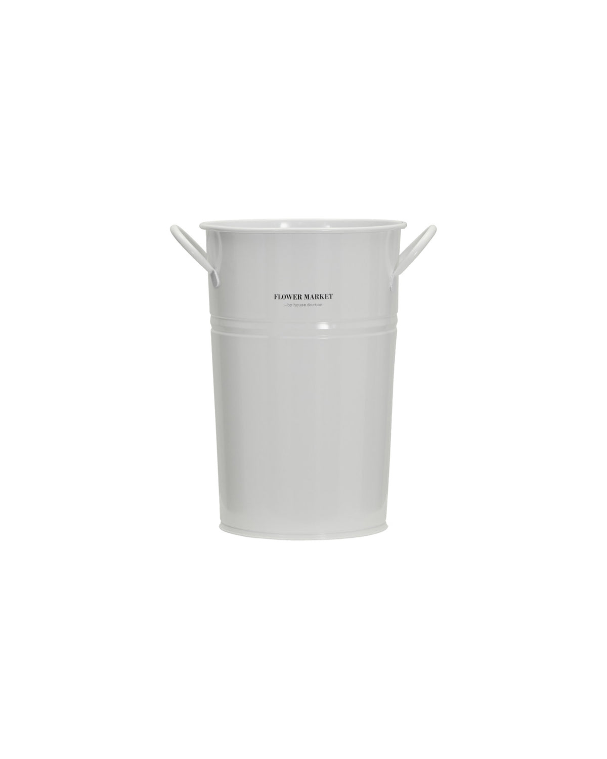 Glänzend weisser Eisen-Blumentopf HDStore von House Doctor in runder Form