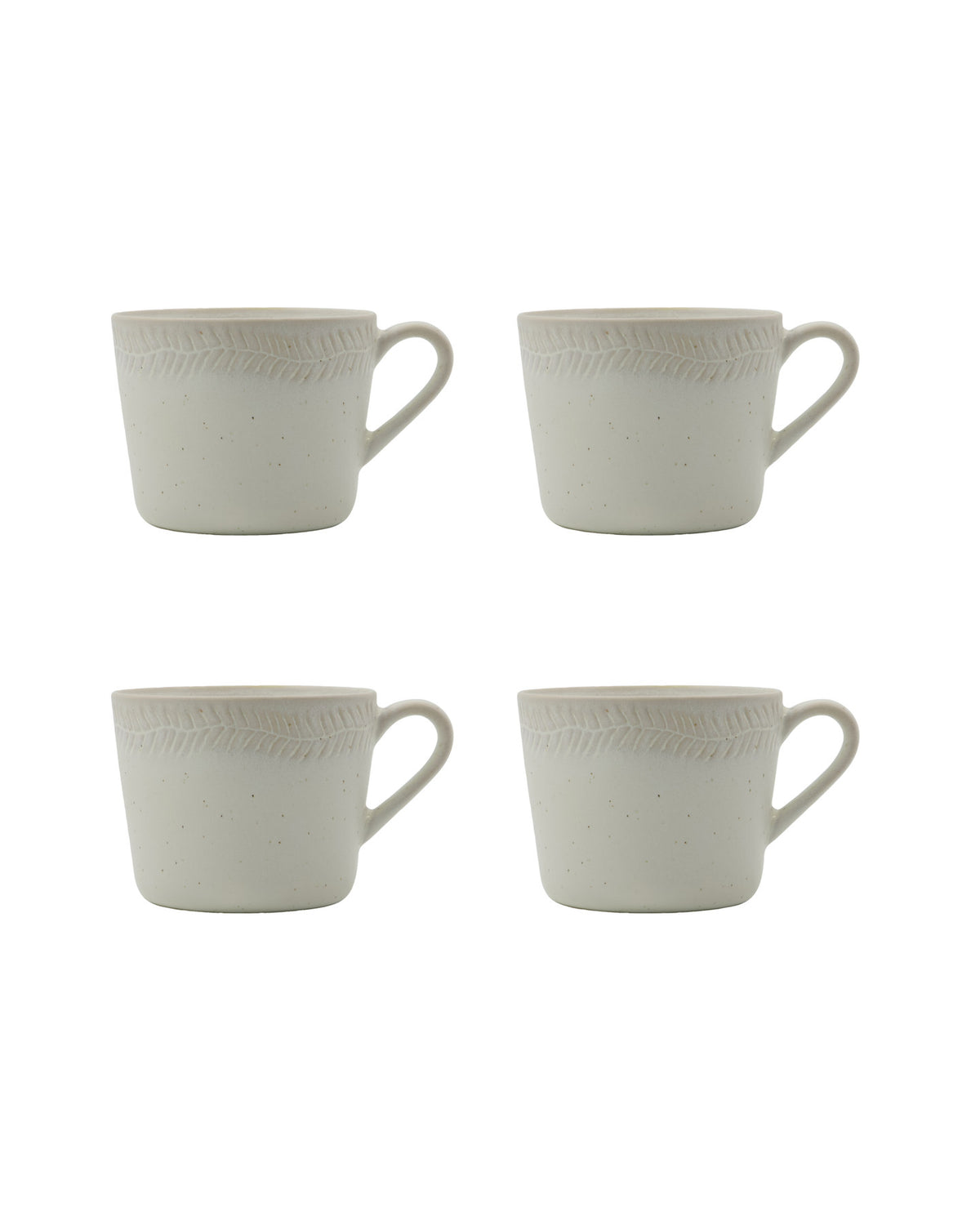 Tasse HDServe in Off-White aus Steingut mit gesprenkelter Glasur und klassischer Form