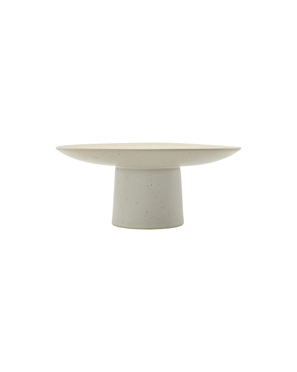 Runder Kuchenteller HDServe in Off-White aus Steingut mit glatter Glasur von House Doctor;Runder Kuchenteller HDServe in Off-White aus Steingut mit glatter Glasur von House Doctor;Runder Kuchenteller HDServe in Off-White aus Steingut mit glatter Glasur von House Doctor
