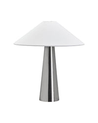 Table lamp, HDSoffi, brushed silver, off-white