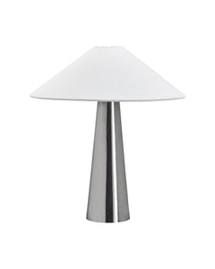 Table lamp, HDSoffi, brushed silver, off-white