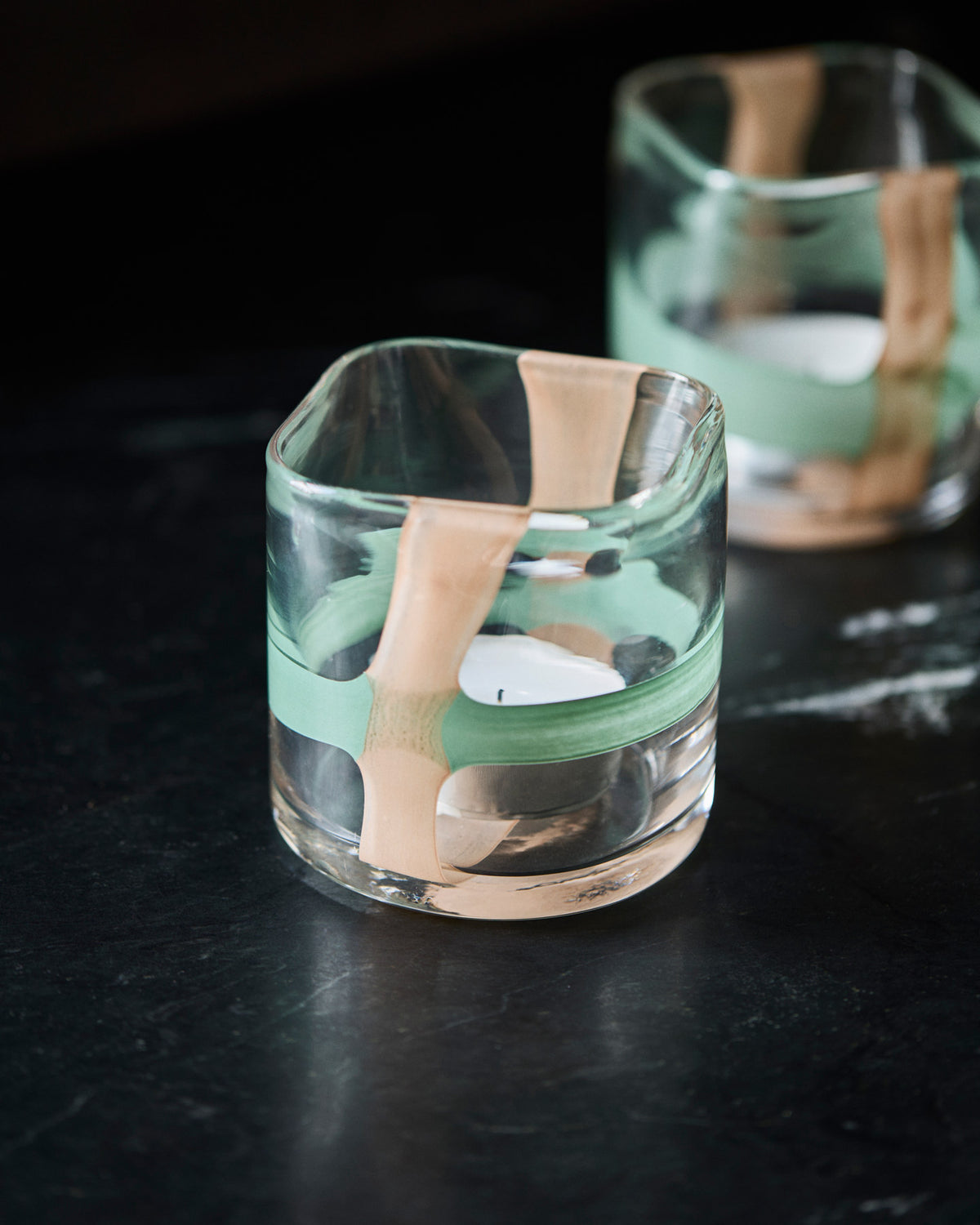 Teelichthalter, HDHollis, Klar, Beryllgrün, Dunkles Pulver in Clear präsentiert im Onlineshop von KAQTU Design AG. Teelichthalter ist von House Doctor