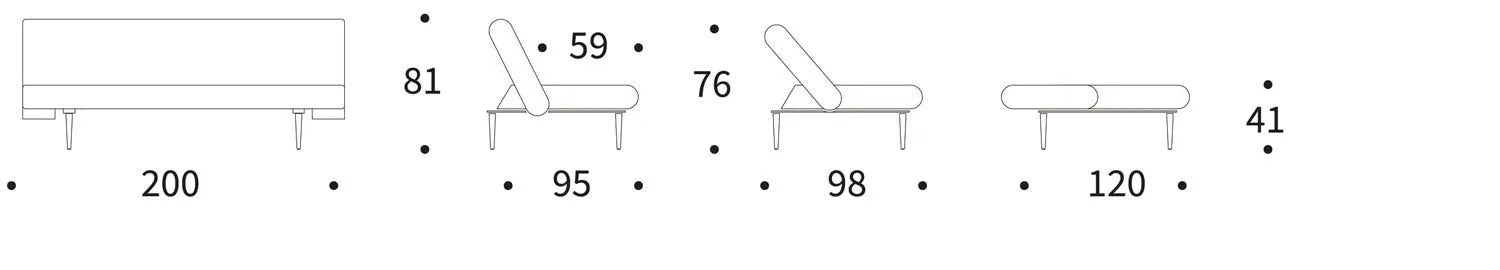 Das Unfurl Sofabett 120 von Innovation Living bietet stilvolle Flexibilität und Komfort, ideal für kleine Räume und Gästeübernachtungen.