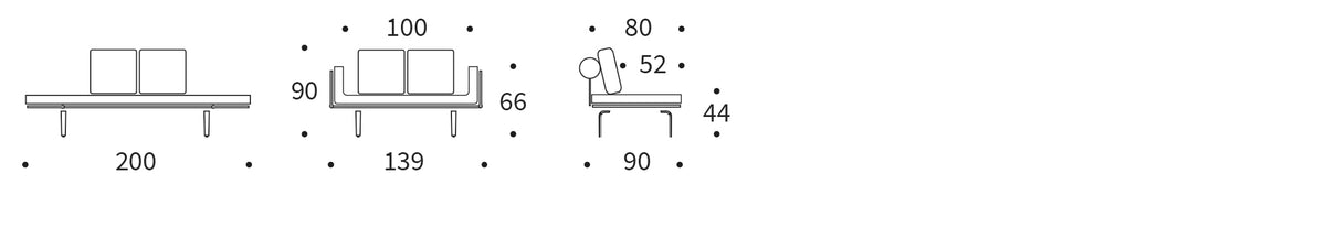 Rollo Bow Klappsofa 80 mit Gestellbezug Classic in 411 Esina Cedar Brown präsentiert im Onlineshop von KAQTU Design AG. Bettsofa ist von Innovation Living
