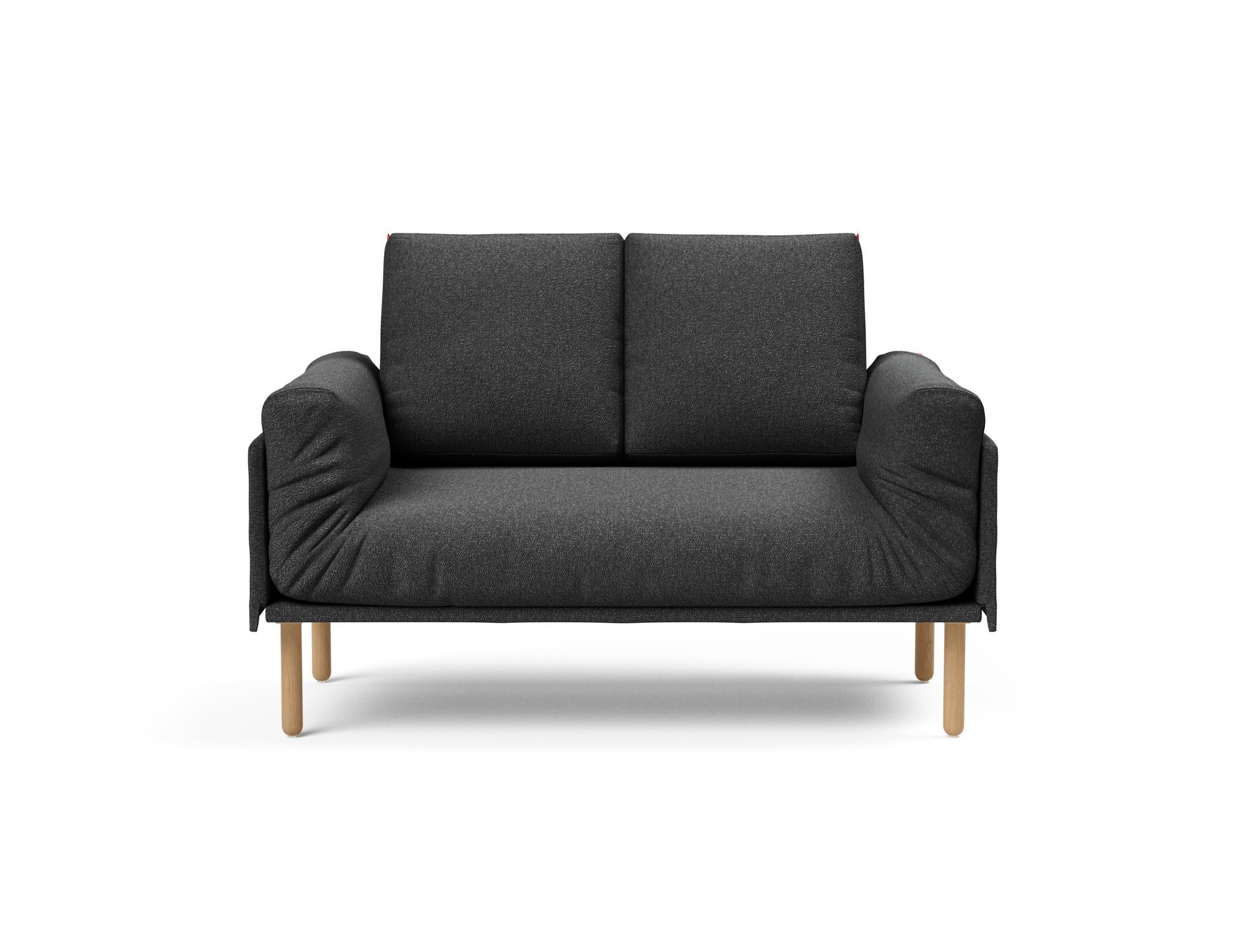 Erleben Sie das Rollo Stem Klappsofa 80 von Innovation Living – ein elegantes, multifunktionales Möbelstück mit edlem Cover und robustem Gestellbezug.